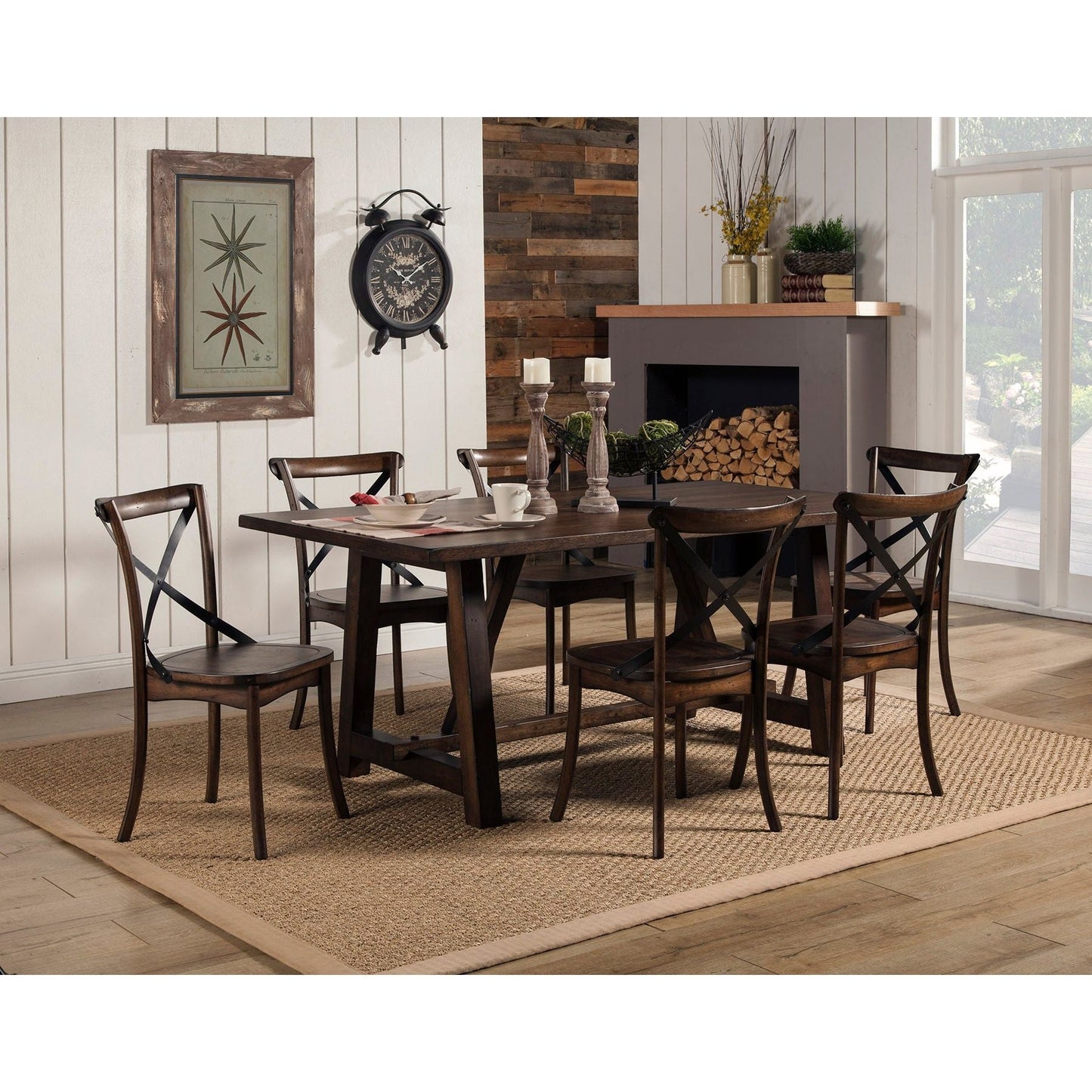 Arendal Side Chairs, Burnished Dark Oak - Alpine Furniture