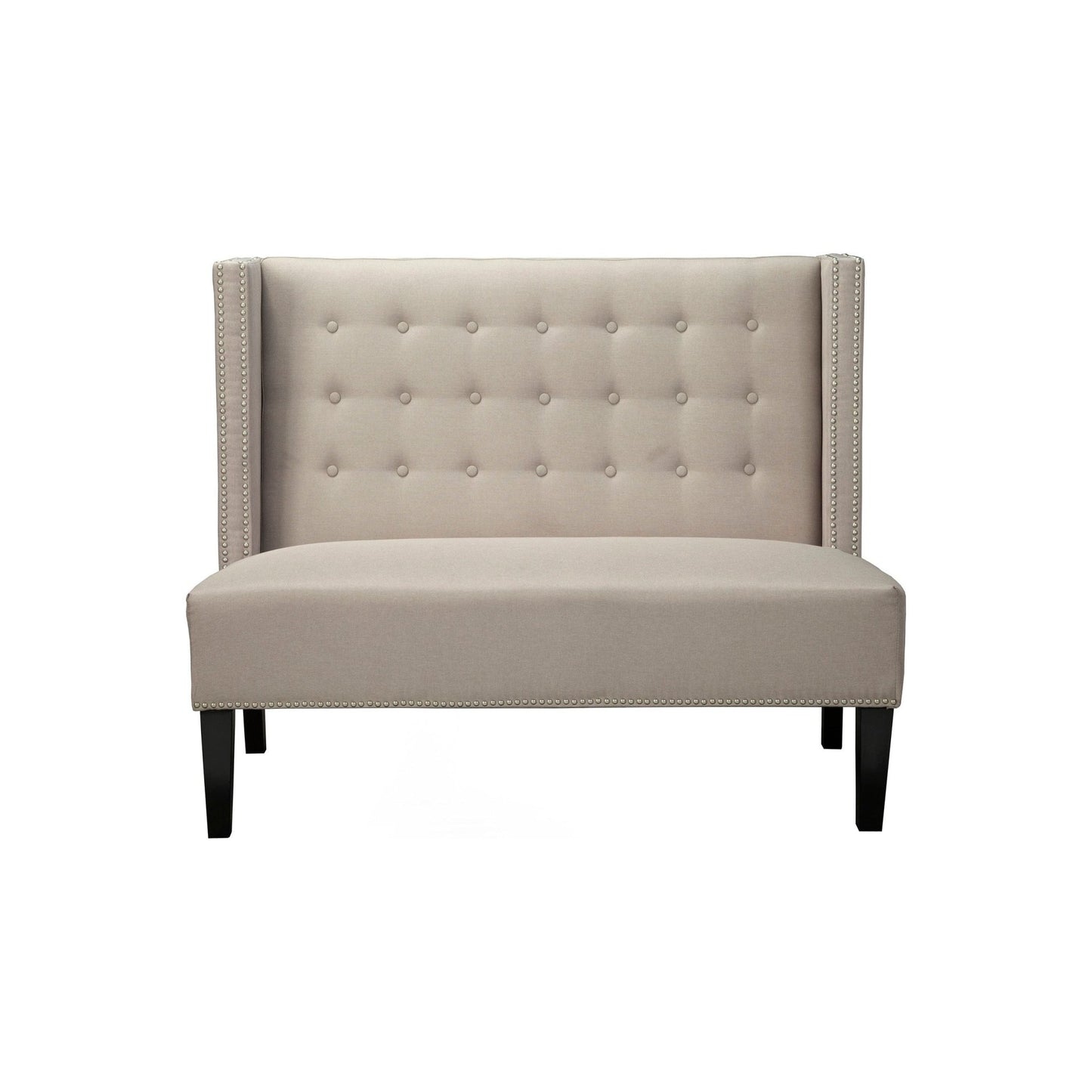 Aristocrat Upholstered Bench, Beige/Grey - Alpine Furniture