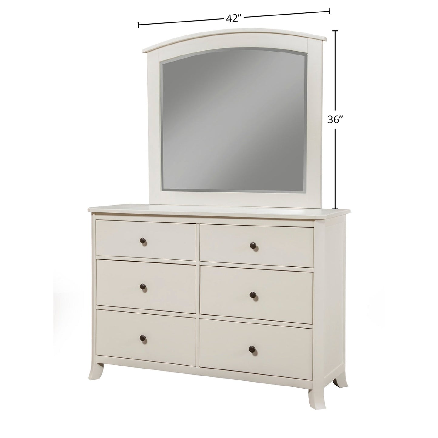 Baker Mirror, White - Alpine Furniture