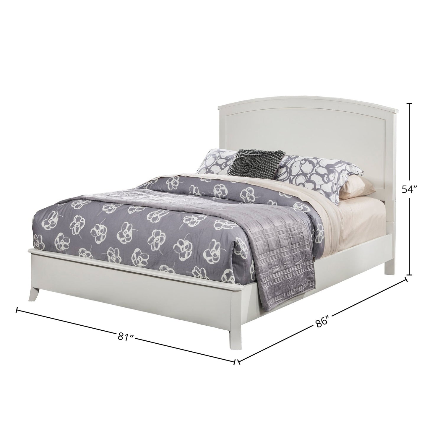 Baker Panel Bed, White - Alpine Furniture