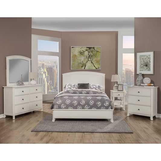 Baker Panel Bed, White - Alpine Furniture