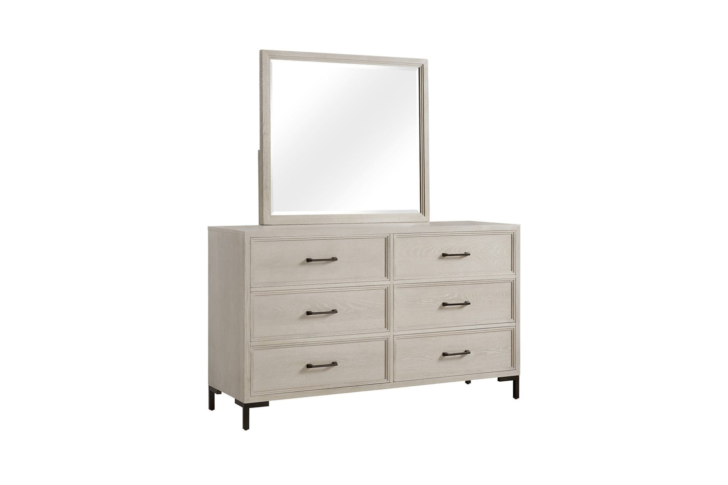 Bradley Dresser & Mirror, Antique White - Alpine Furniture