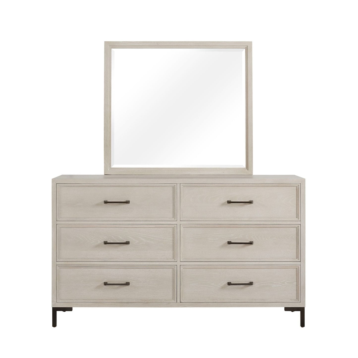 Bradley Dresser & Mirror, Antique White - Alpine Furniture