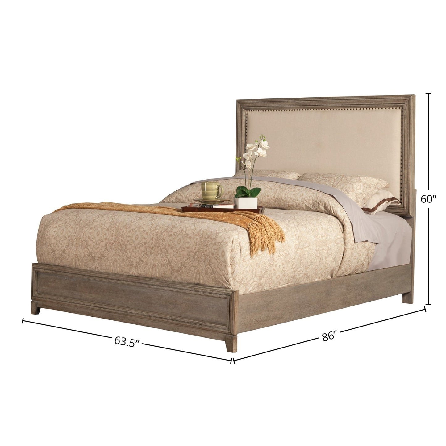 Camilla Bed, Antique Grey - Alpine Furniture