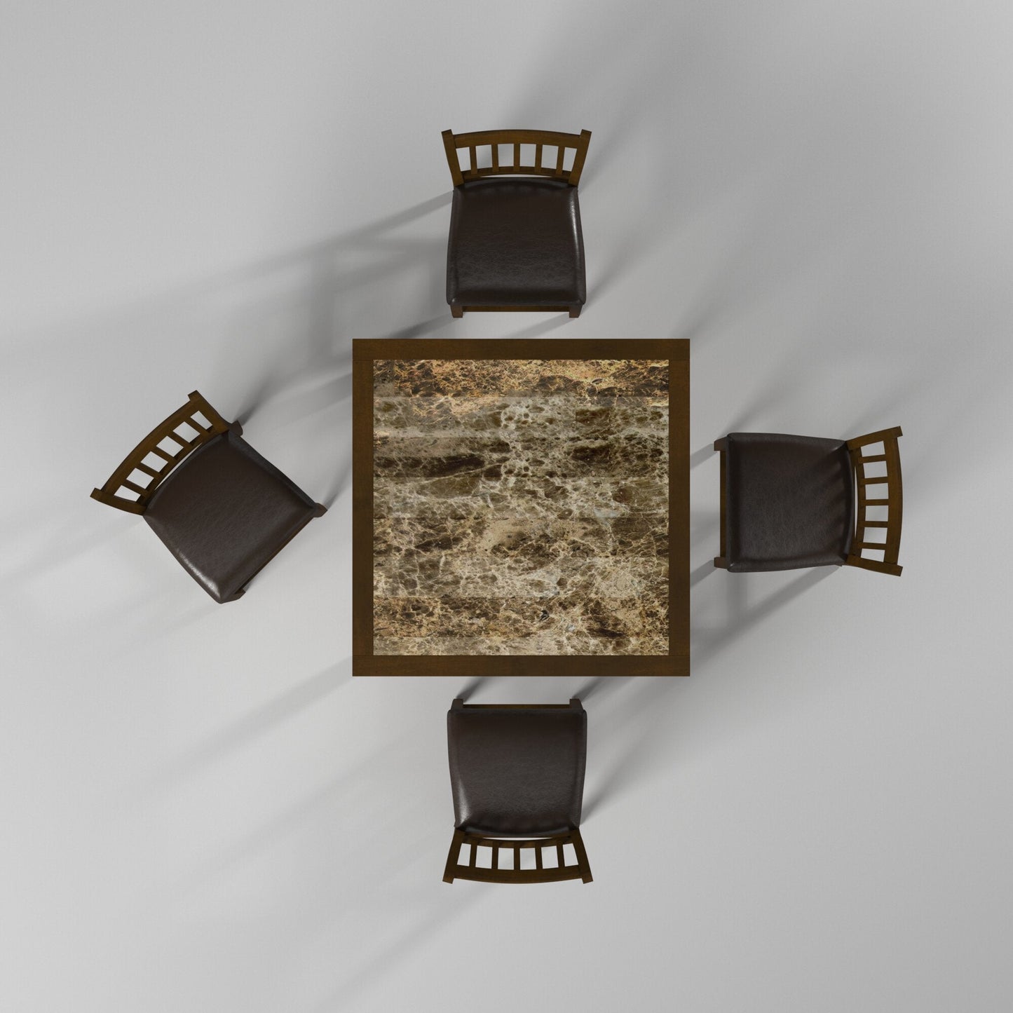 Capitola Faux Marble 5 Piece Pub Set, Espresso - Alpine Furniture