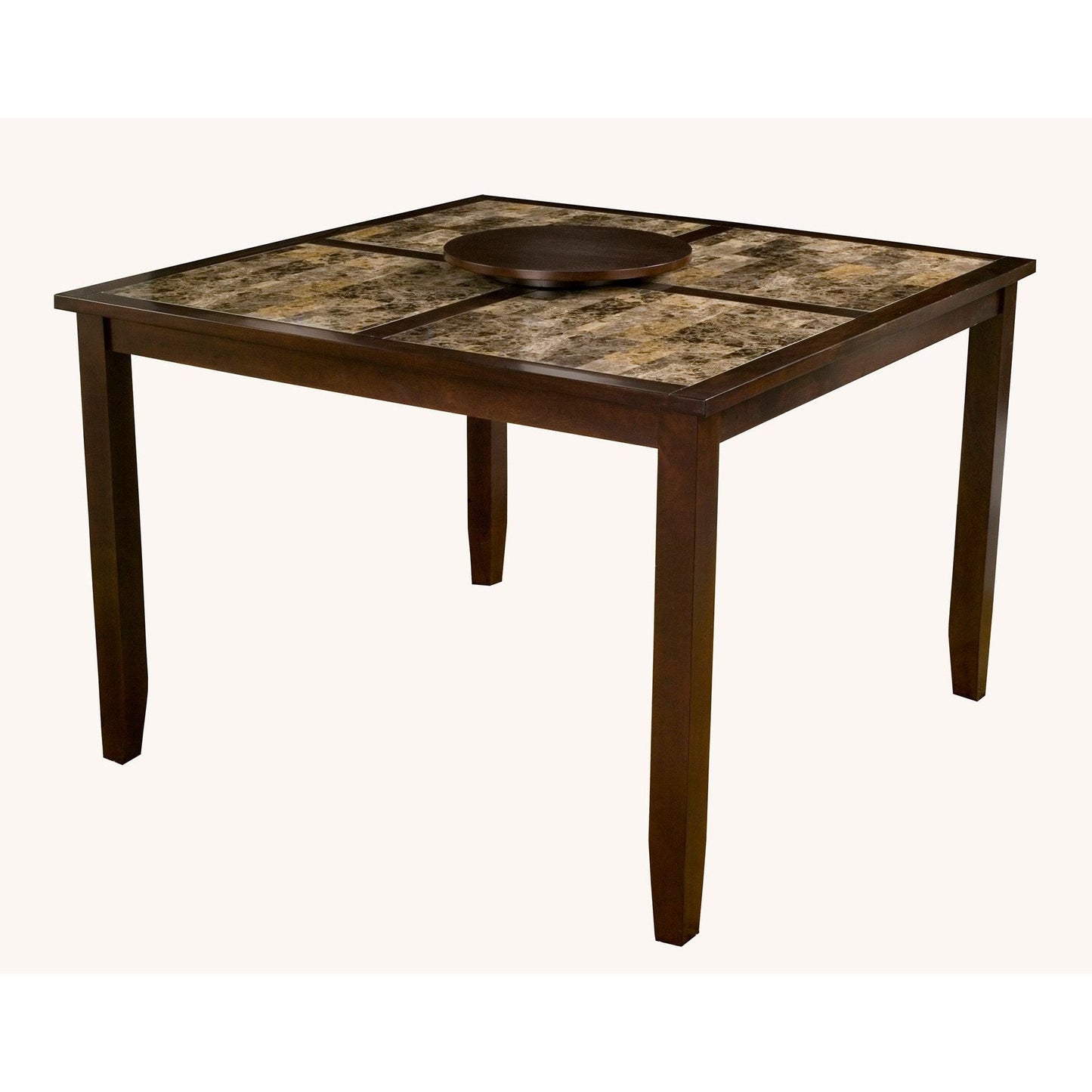 Capitola Faux Marble Large Pub Table, Espresso - Alpine Furniture