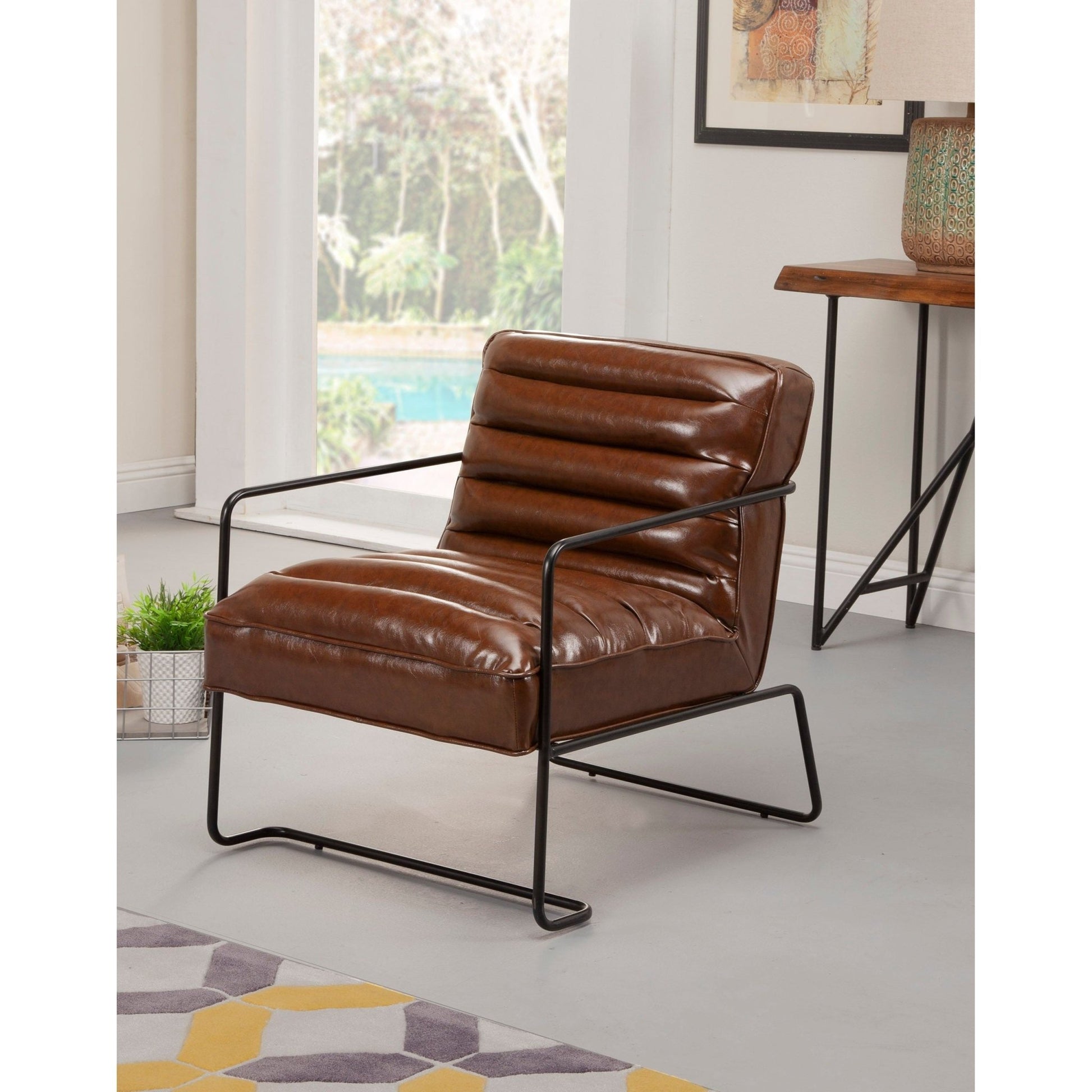 Charles Accent Chair, Brown - Alpine Furniture