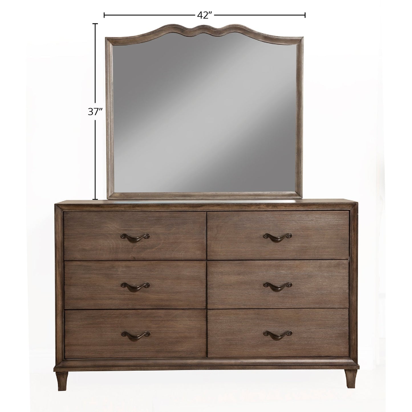 Charleston Mirror, Anique Grey - Alpine Furniture