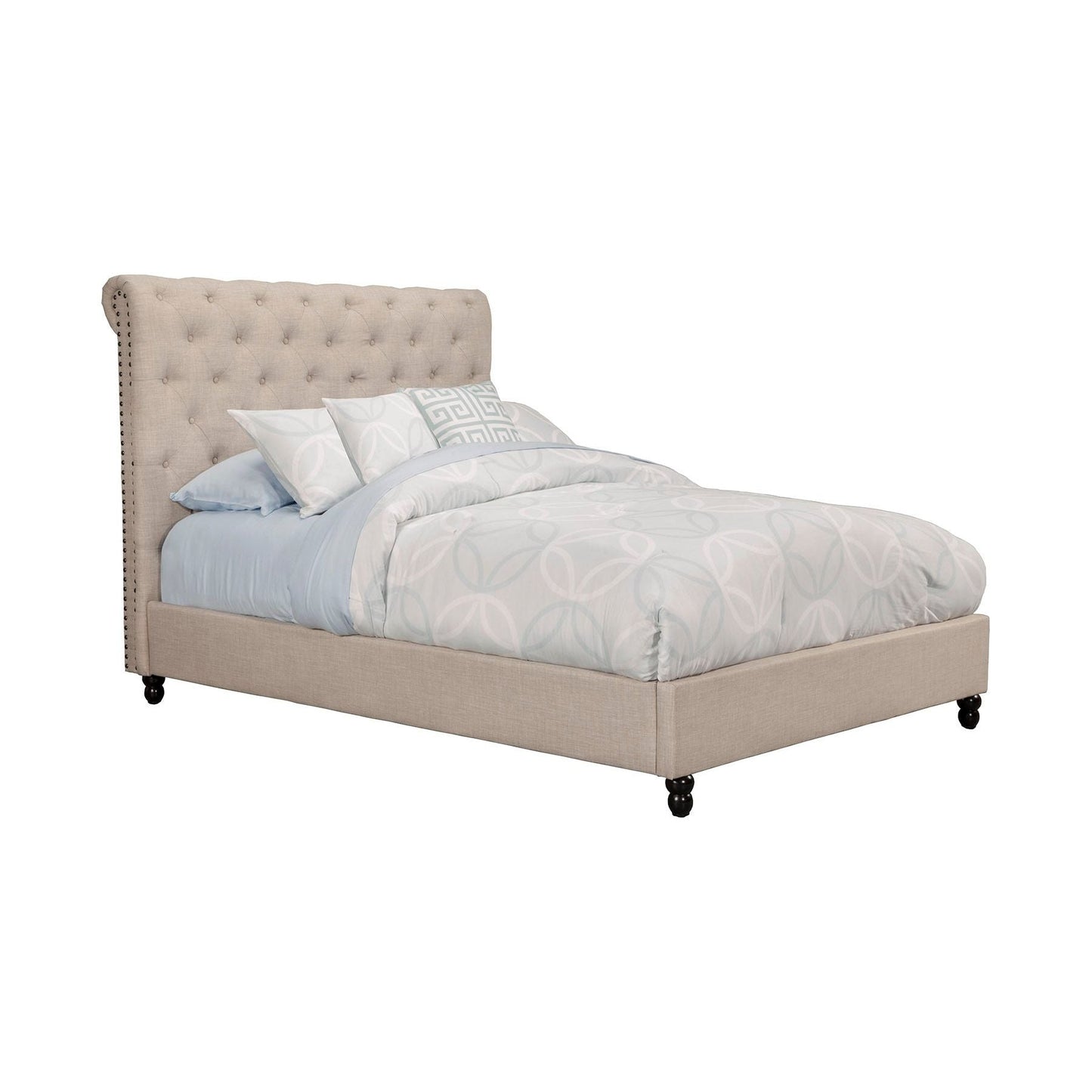 Chloe Queen Bed, Light Grey - Alpine Furniture