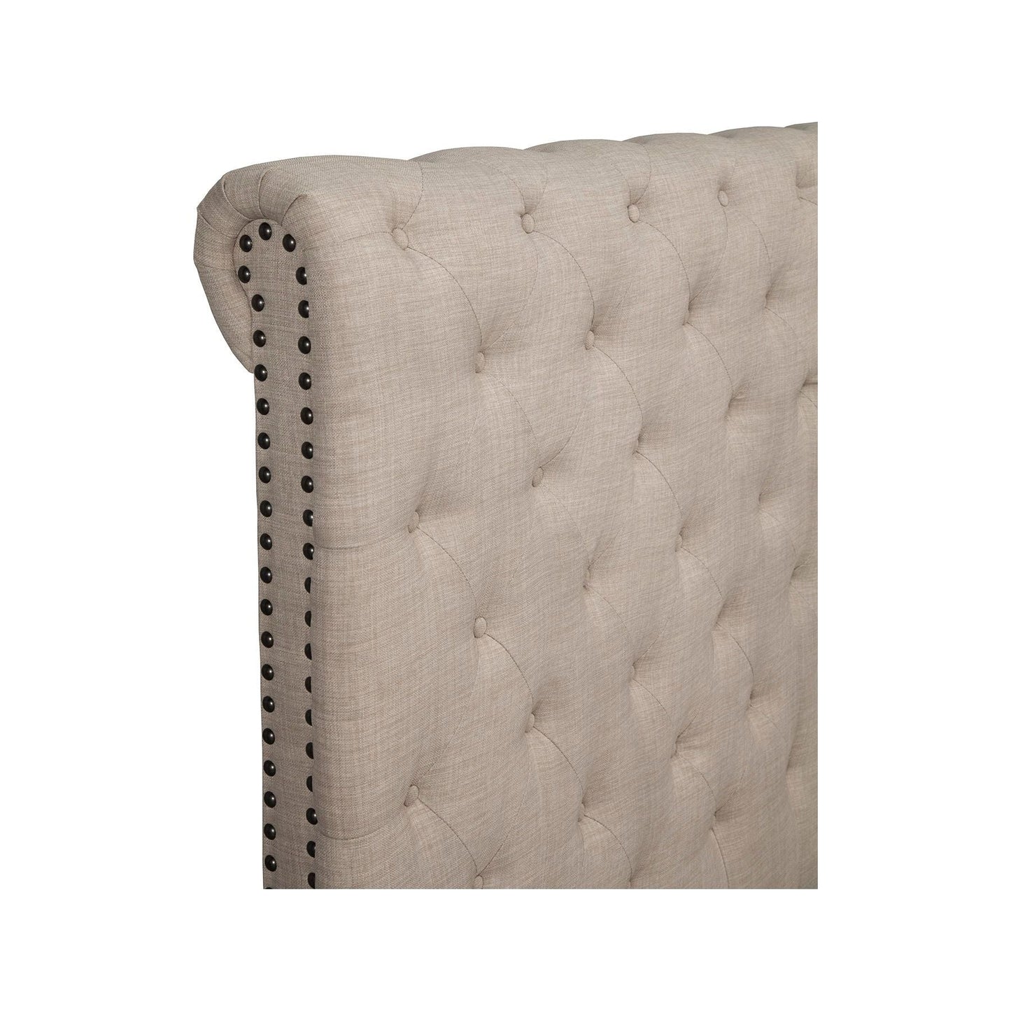 Chloe Queen Bed, Light Grey - Alpine Furniture
