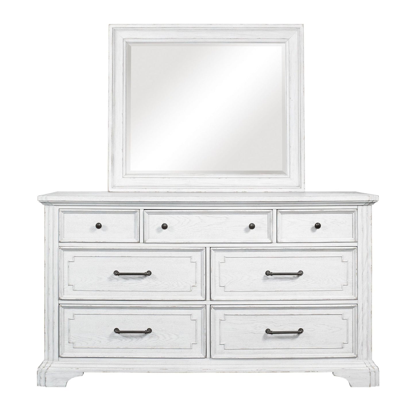 Clara Dresser & Mirror, White Mist - Alpine Furniture