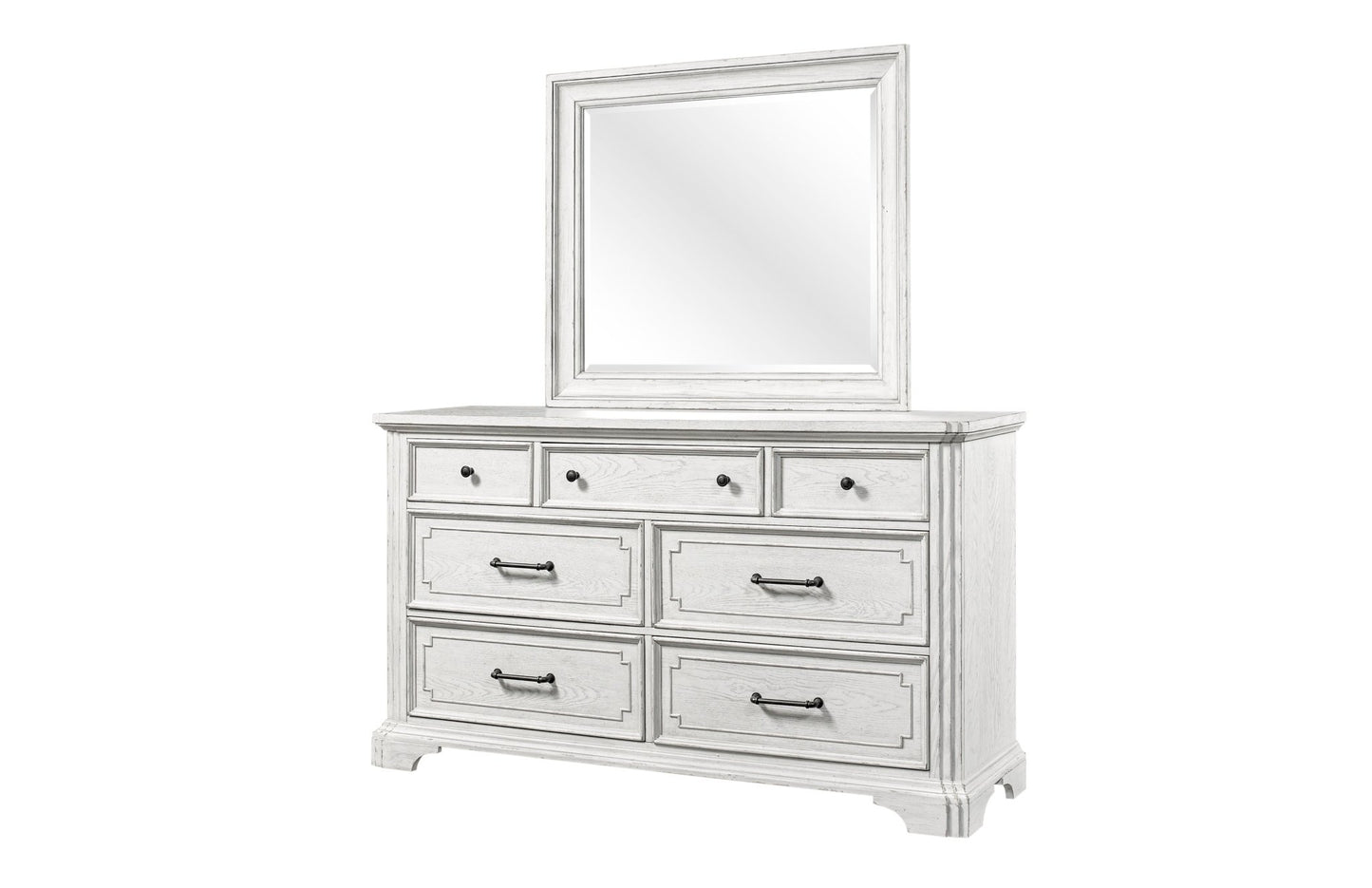 Clara Dresser & Mirror, White Mist - Alpine Furniture