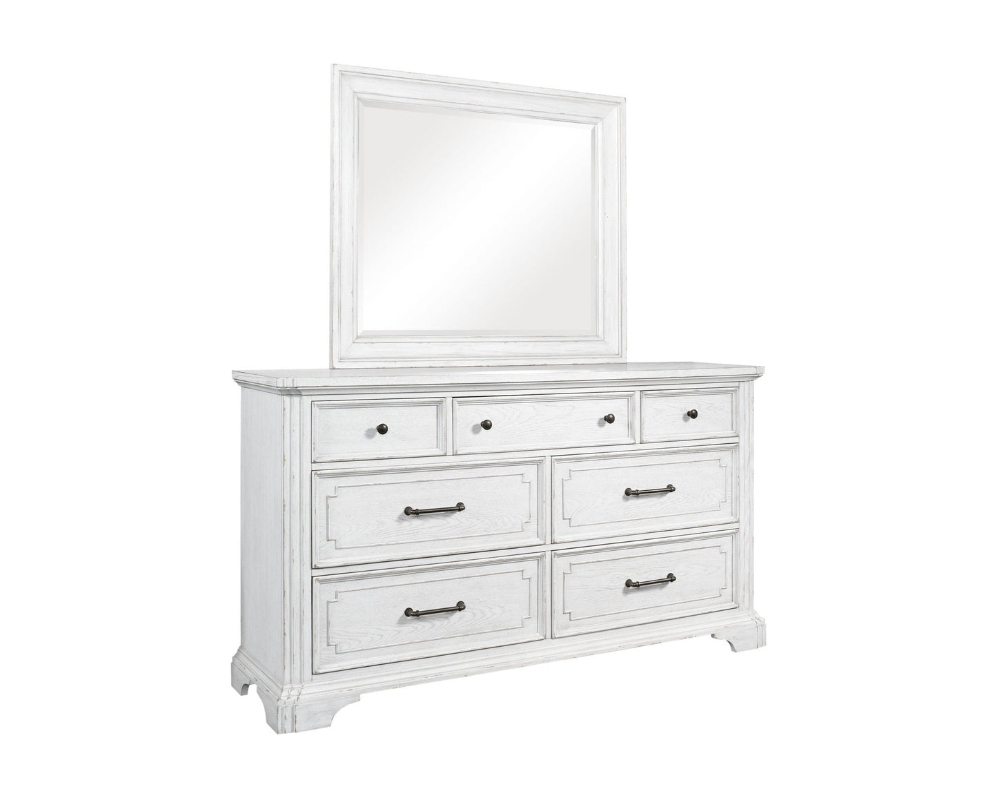 Clara Dresser & Mirror, White Mist - Alpine Furniture
