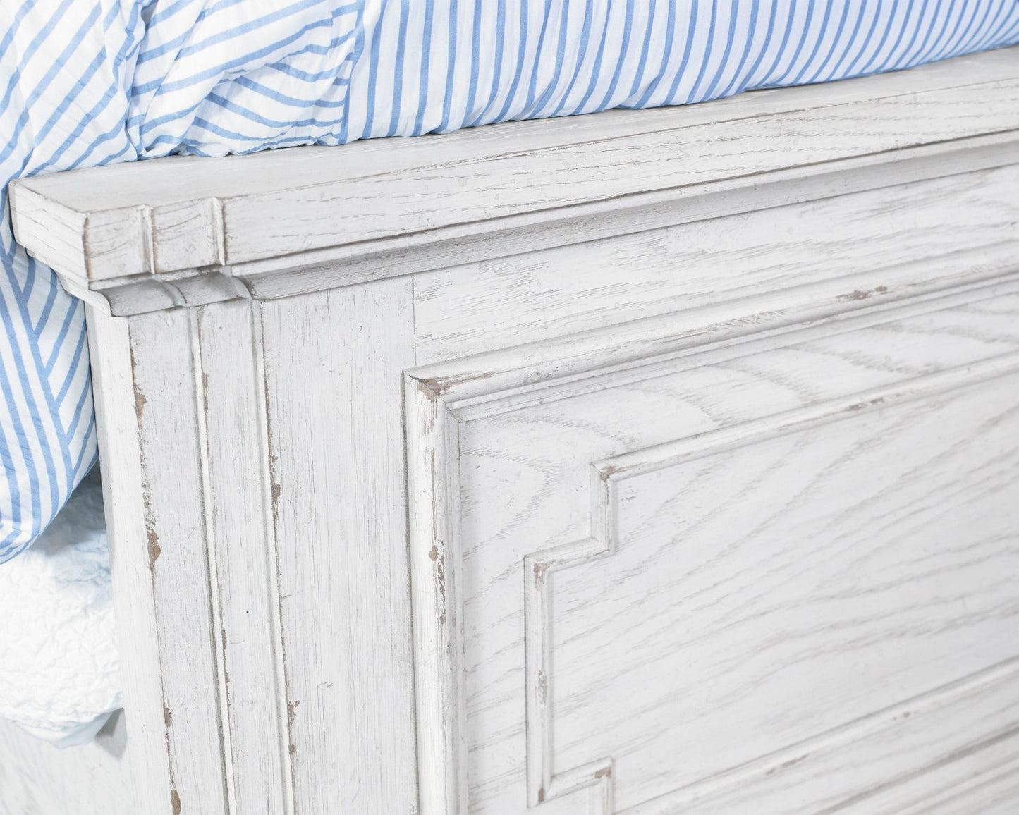 Clara Panel Bed, White Mist - Alpine Furniture