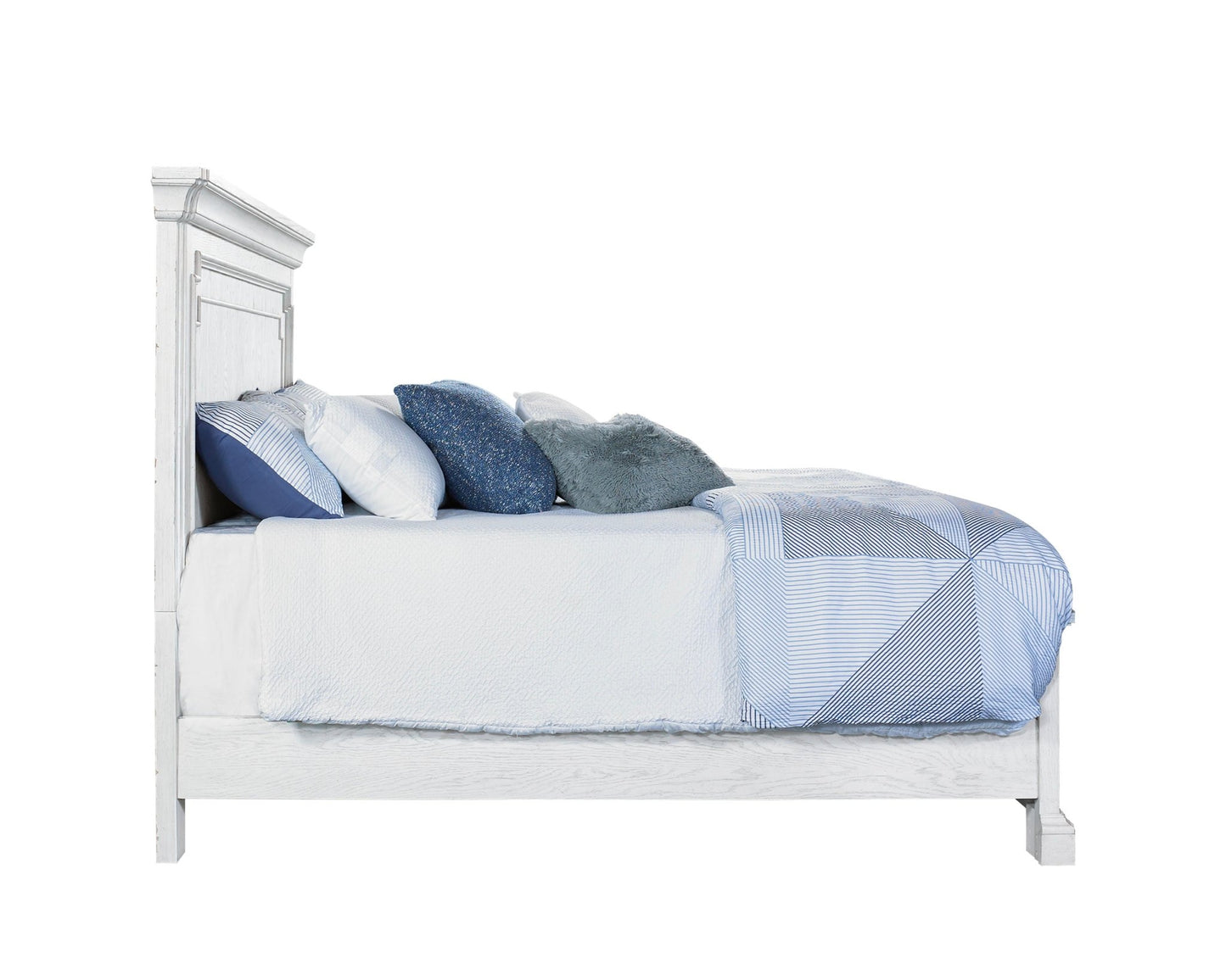 Clara Panel Bed, White Mist - Alpine Furniture
