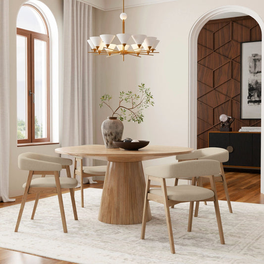 Cove Round Dining Table, Natural - Alpine Furniture