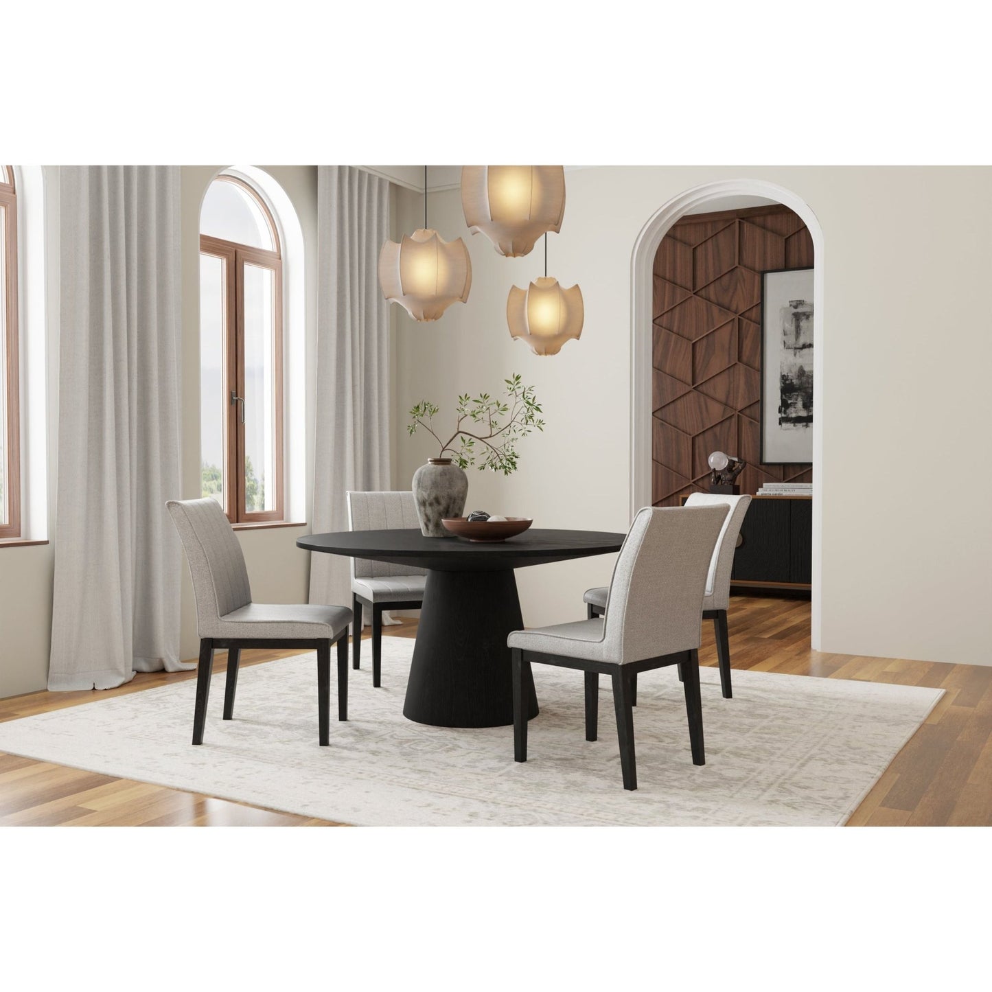 Cove Round Dining Table, Vintage Black - Alpine Furniture