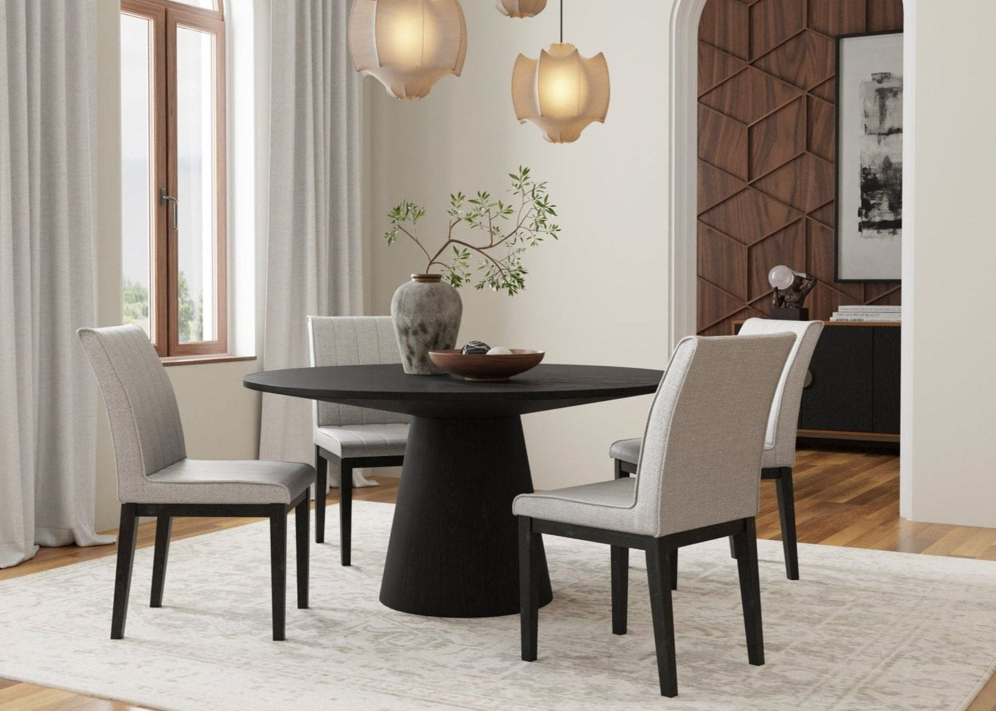 Cove Upholstered Side Chairs, Vintage Black - Alpine Furniture