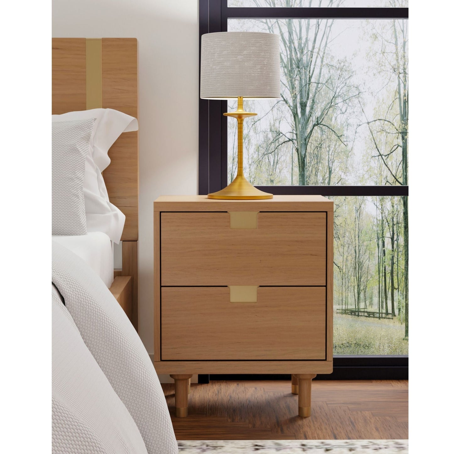 Easton Two Drawer Nightstand - Alpine Furniture