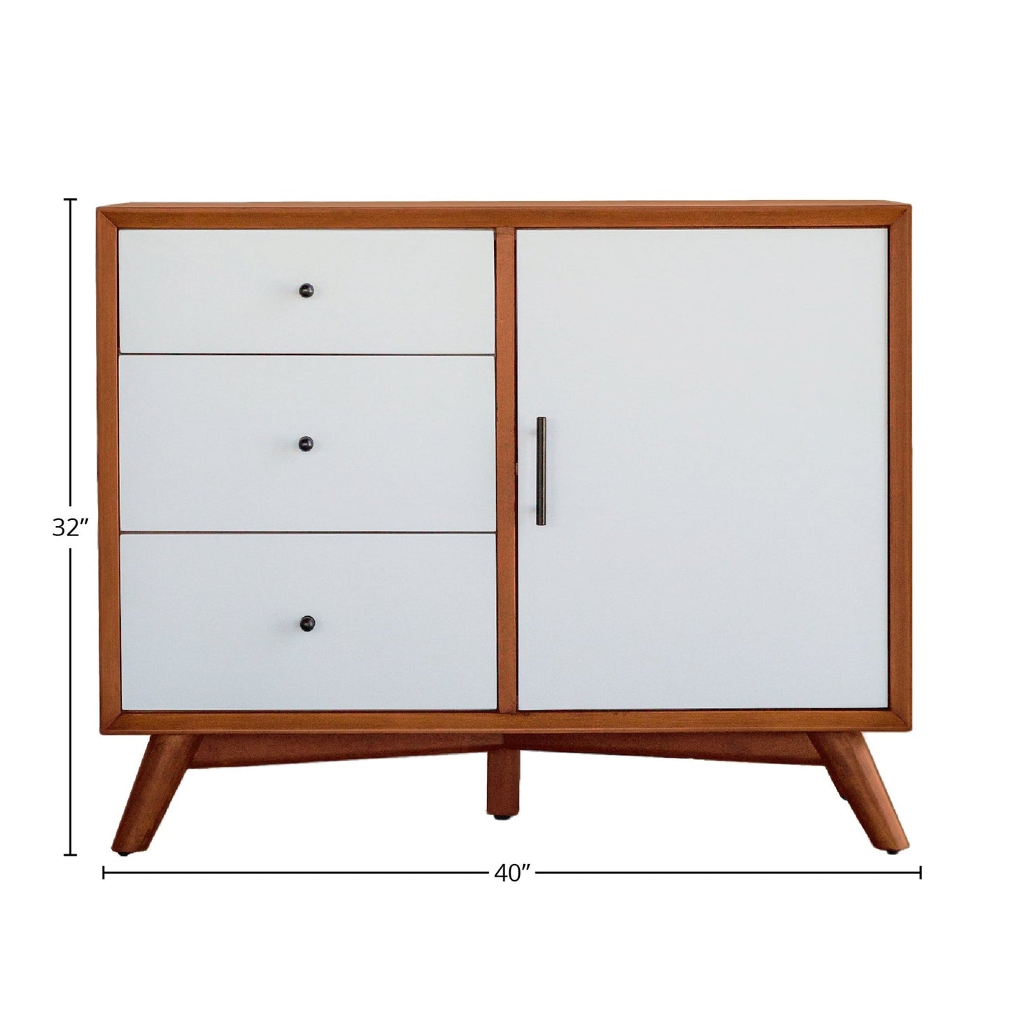 Flynn Accent Cabinet, Acorn/White - Alpine Furniture