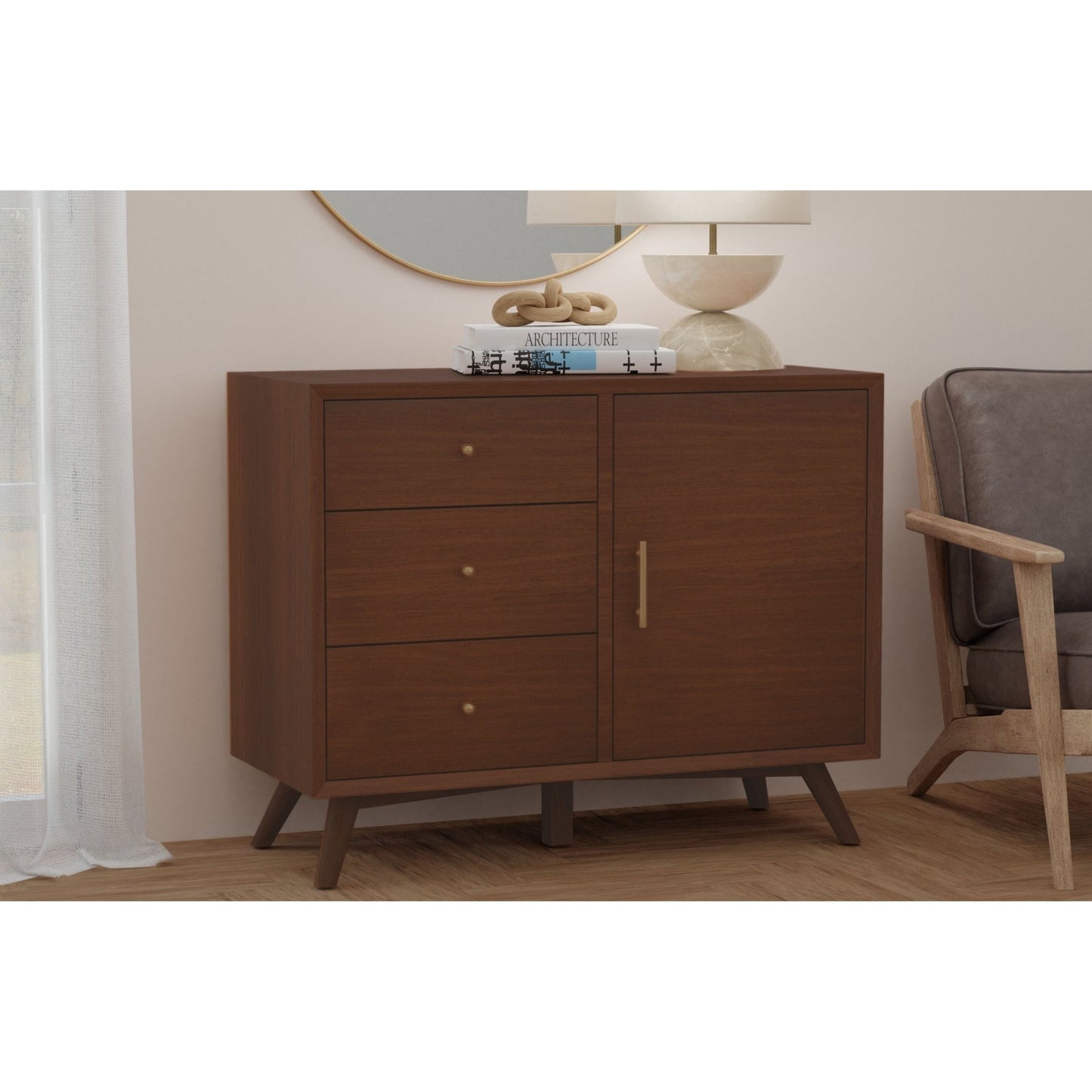 Flynn Accent Cabinet, Walnut - Alpine Furniture