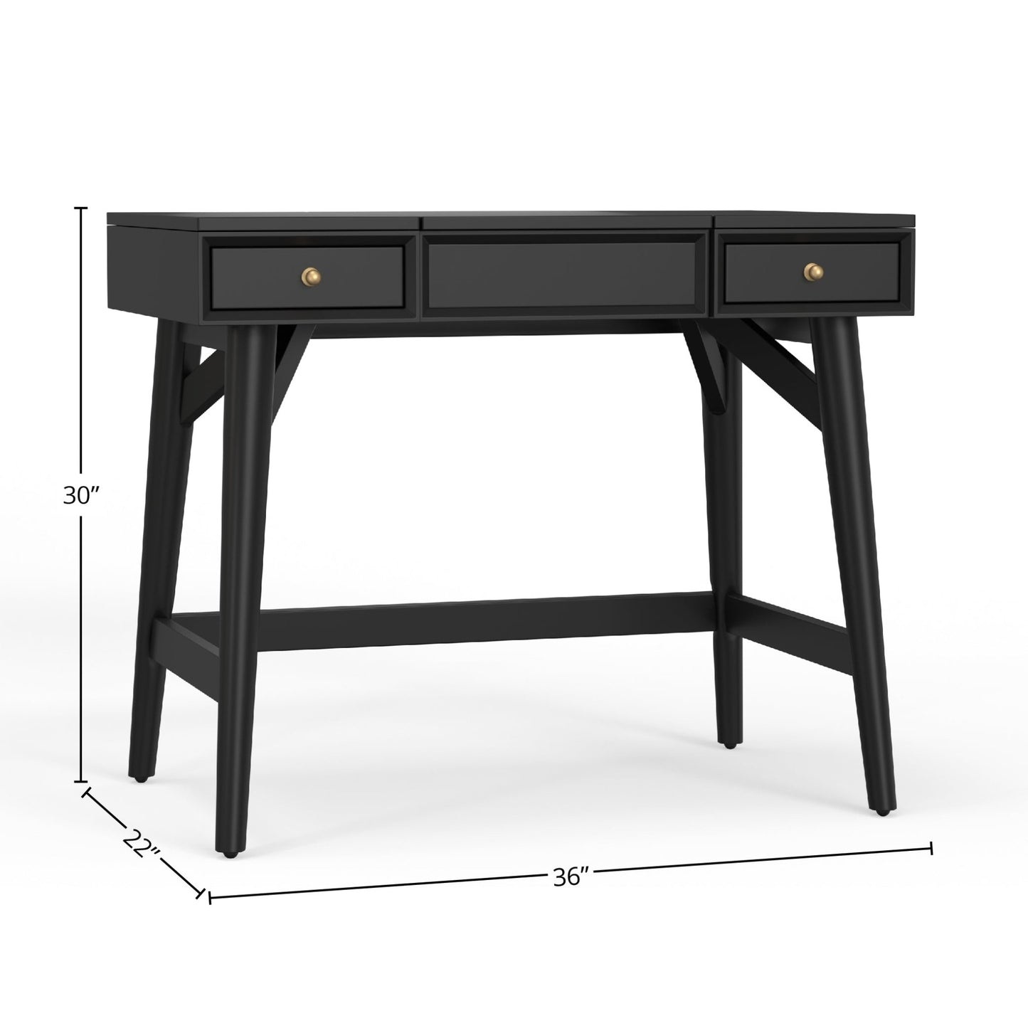 Flynn Bedroom Vanity, Black - Alpine Furniture