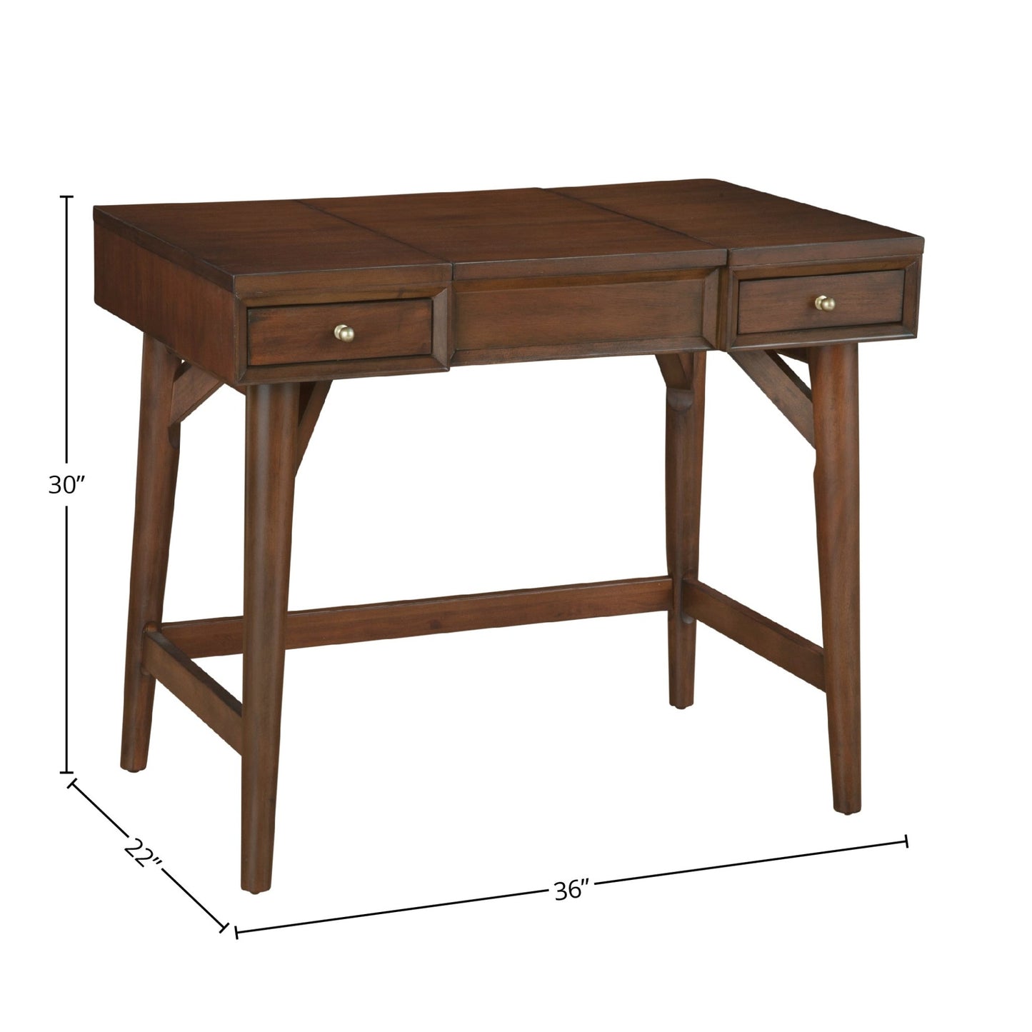 Flynn Bedroom Vanity, Walnut - Alpine Furniture