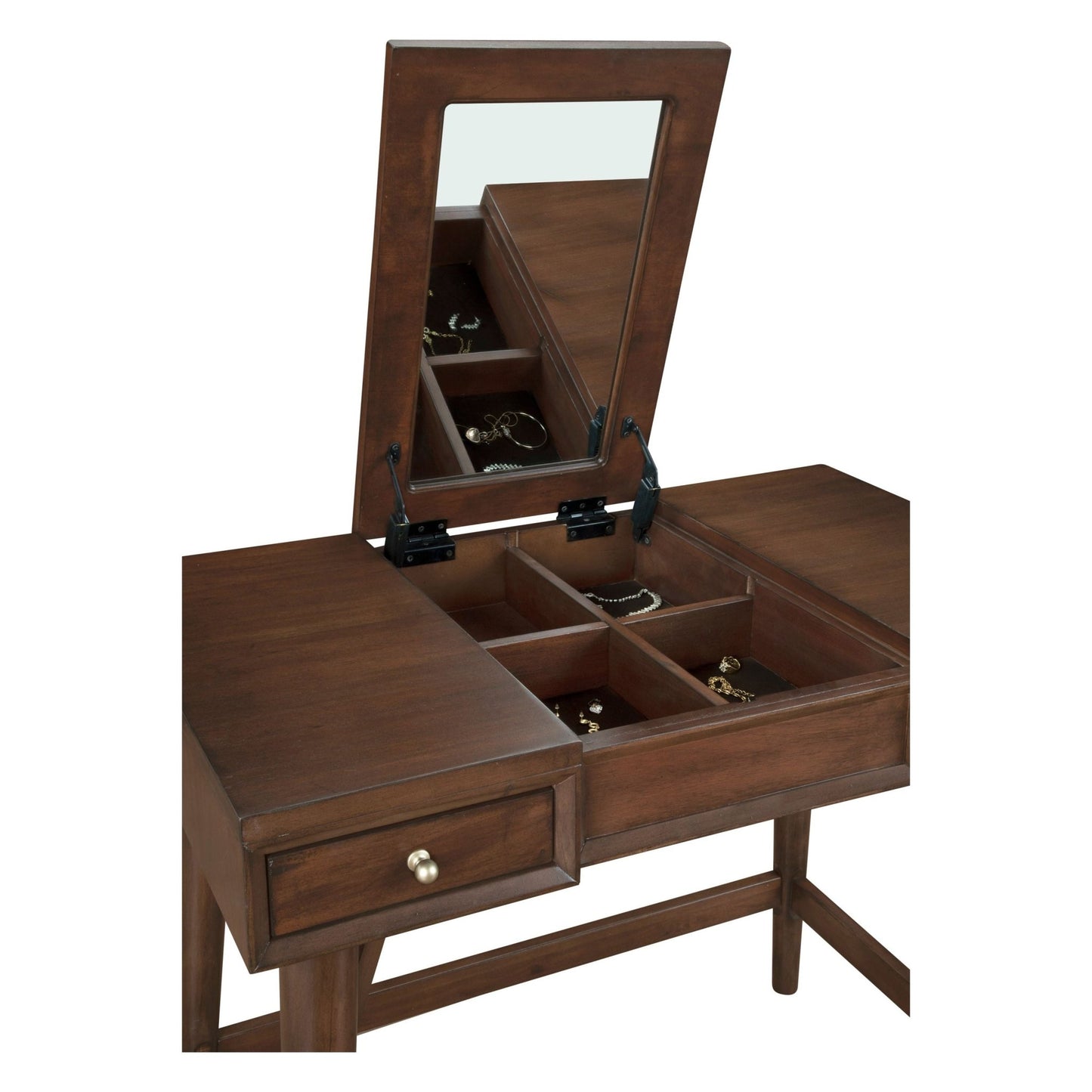 Flynn Bedroom Vanity, Walnut - Alpine Furniture