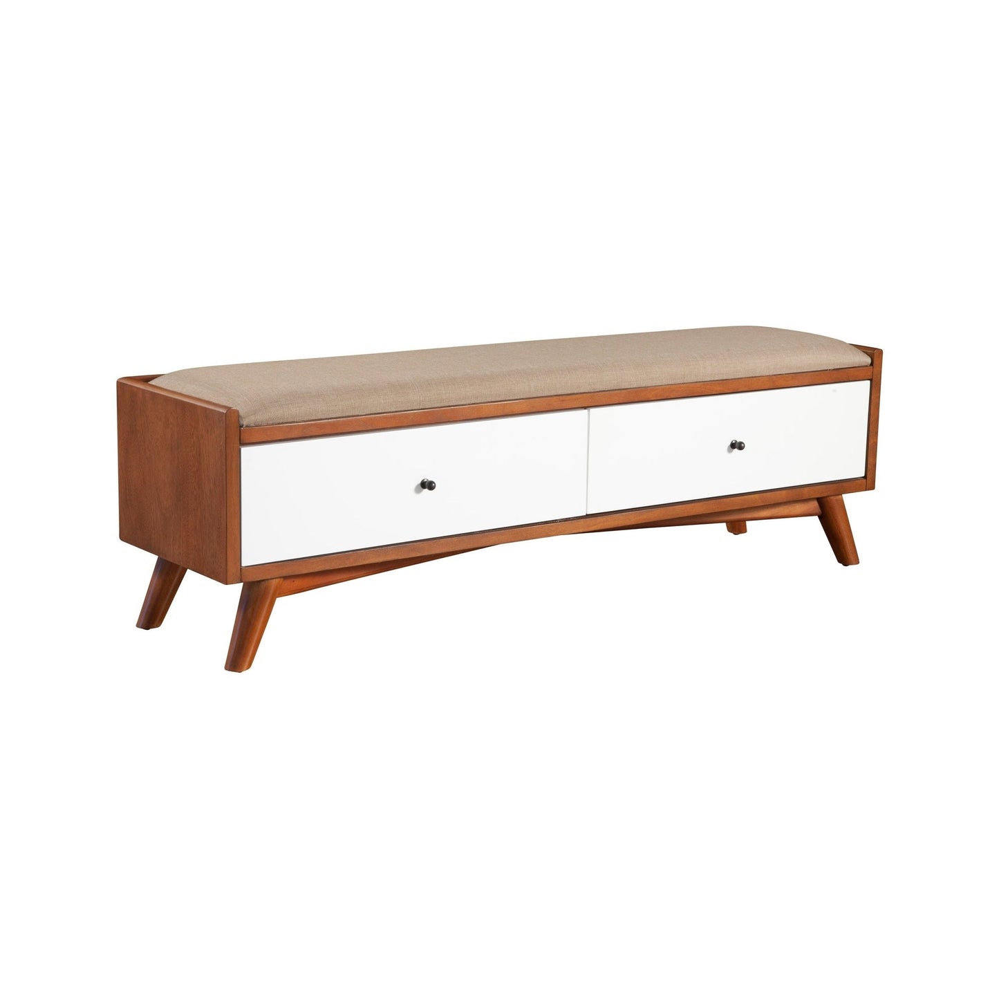 Flynn Bench, Acorn/White - Alpine Furniture