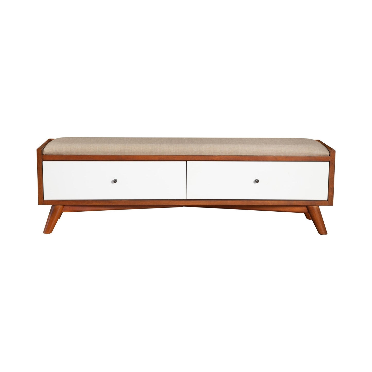 Flynn Bench, Acorn/White - Alpine Furniture