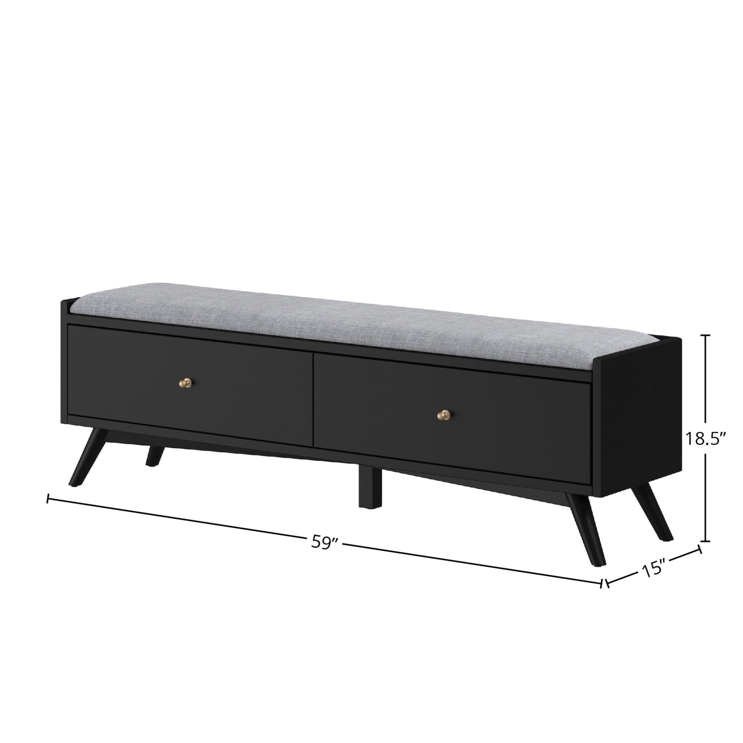 Flynn Bench, Black - Alpine Furniture
