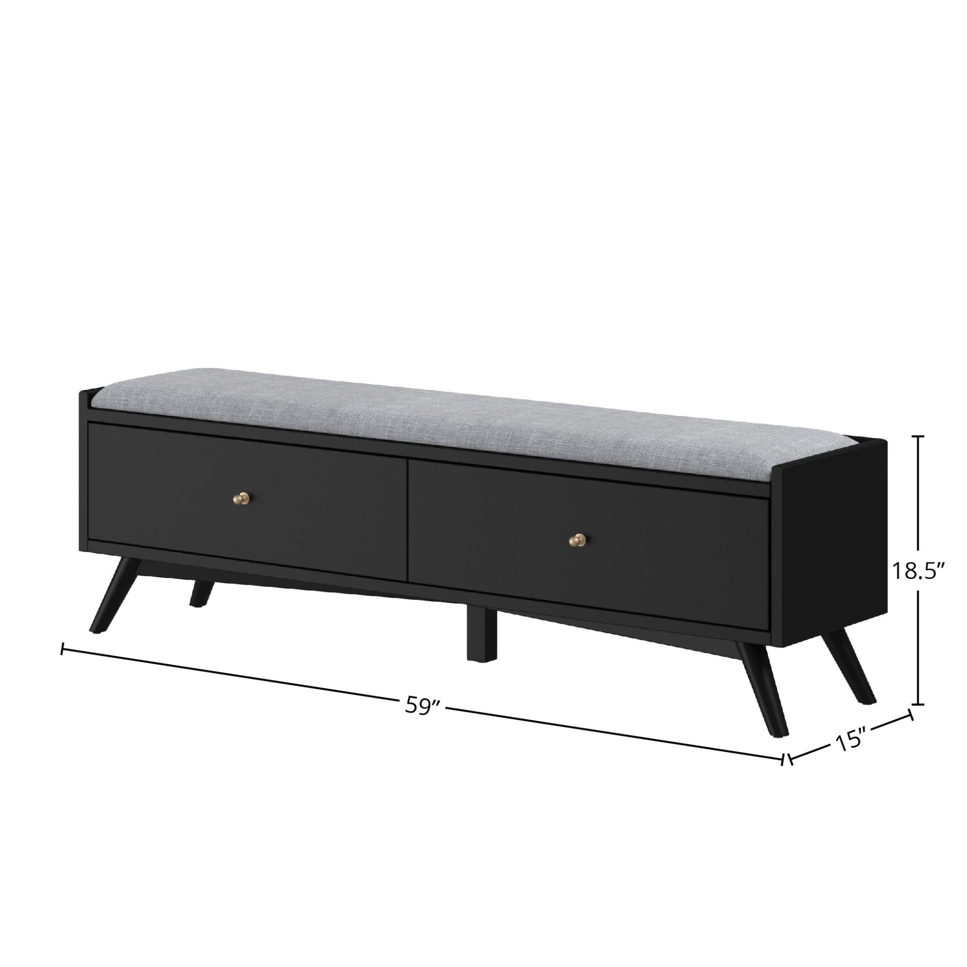 Flynn Bench, Black - Alpine Furniture