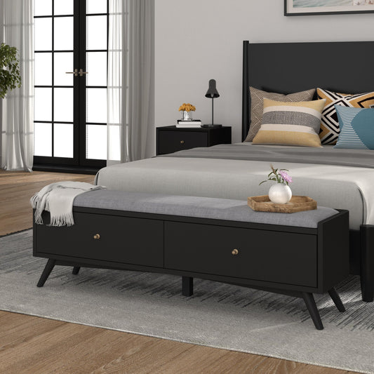 Flynn Bench, Black - Alpine Furniture