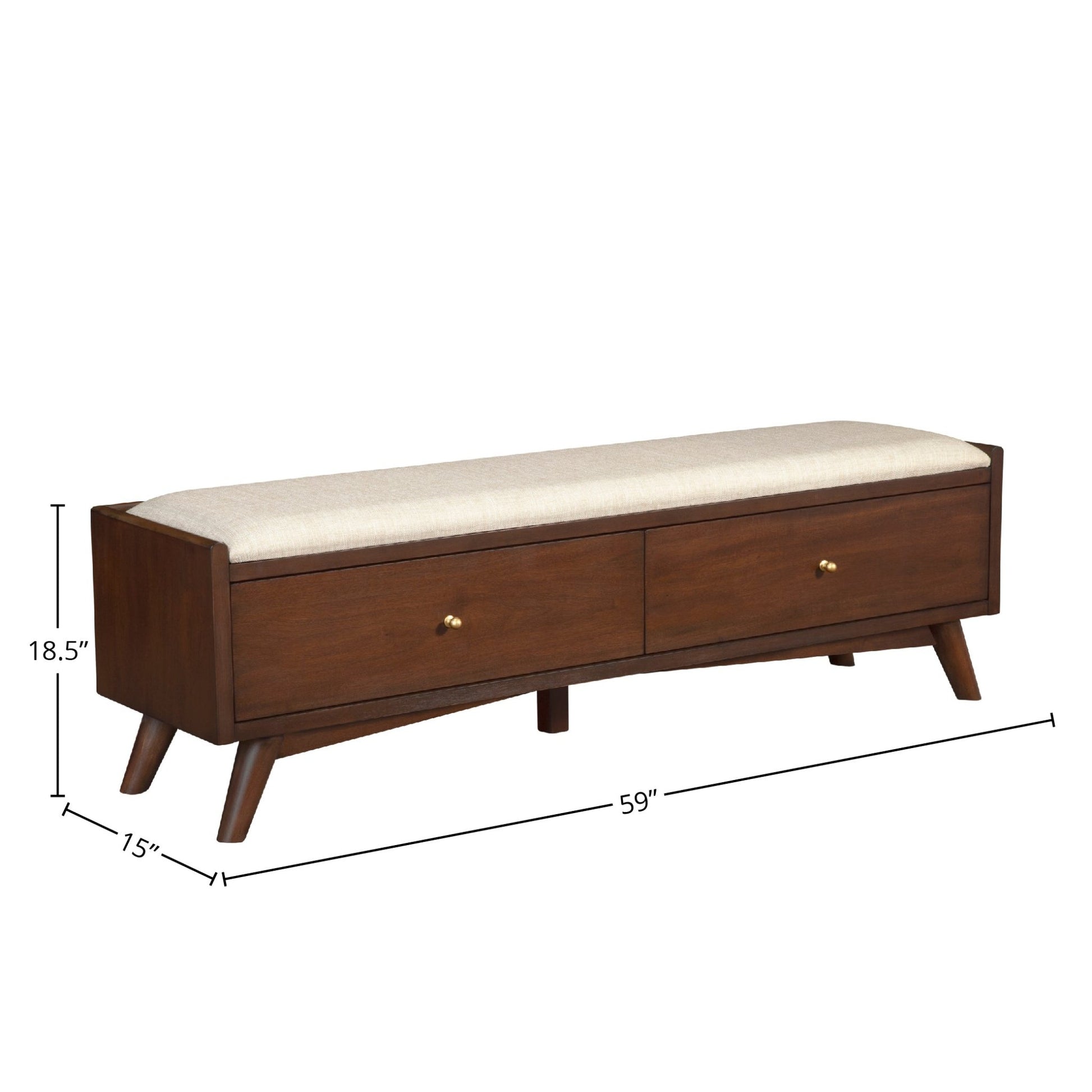 Flynn Bench, Walnut - Alpine Furniture