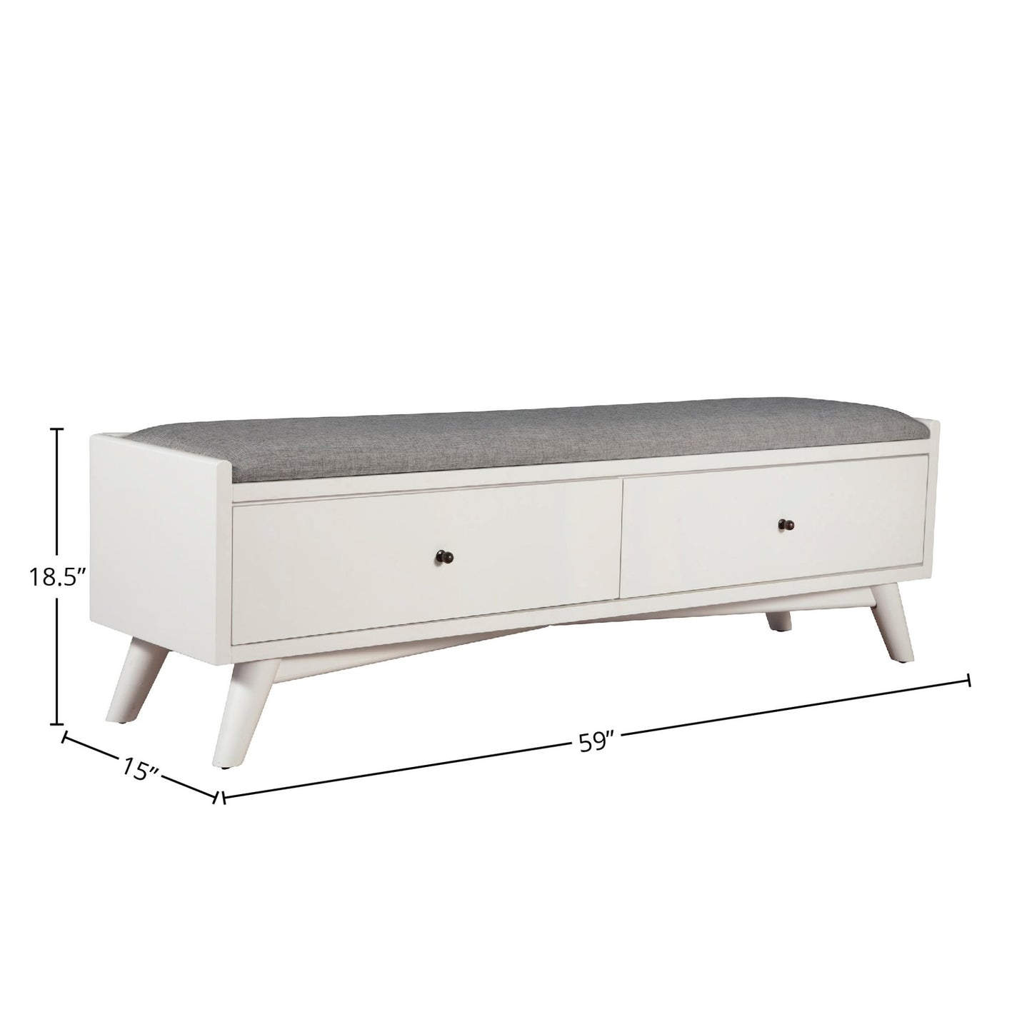 Flynn Bench, White - Alpine Furniture
