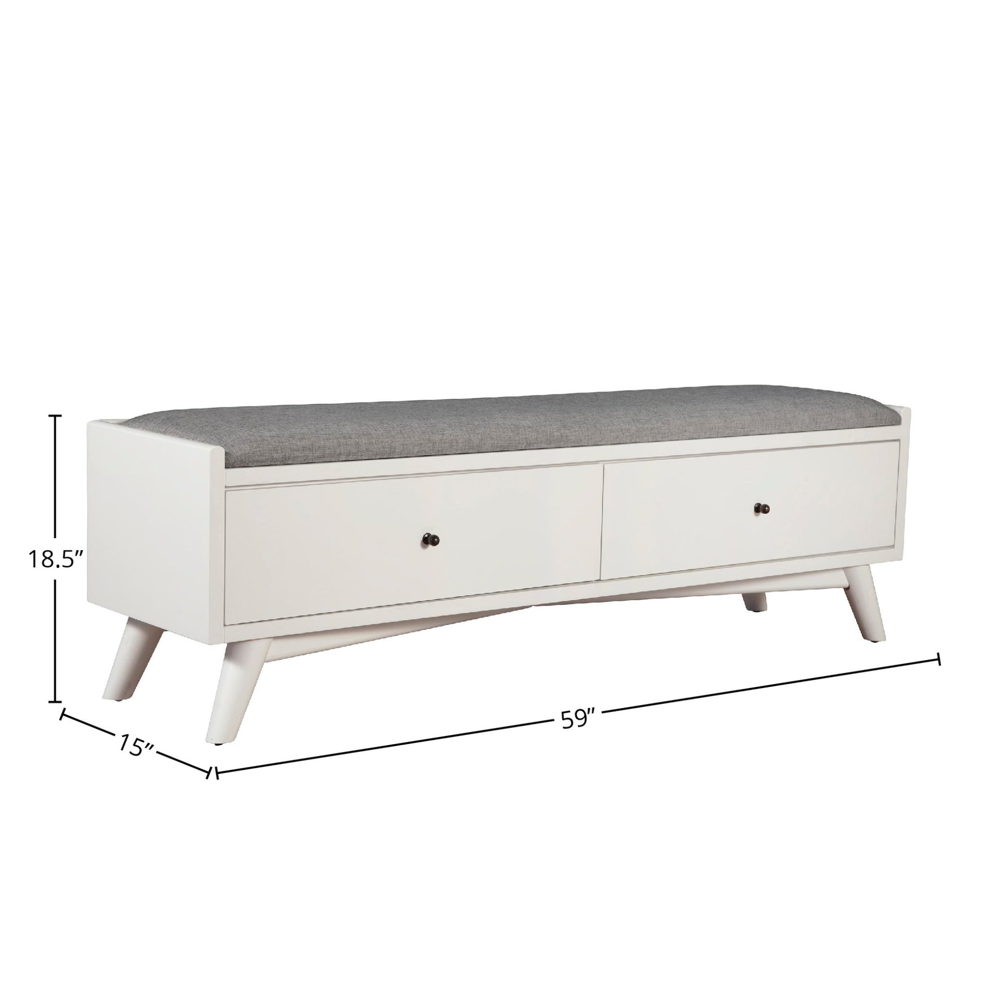 Flynn Bench, White - Alpine Furniture