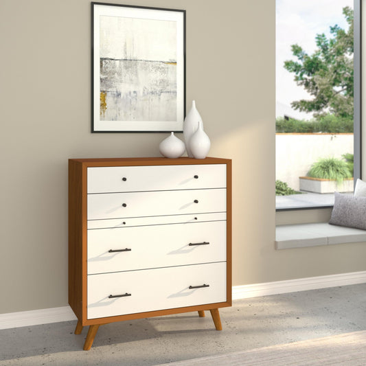 Flynn Chest, Acorn/White - Alpine Furniture