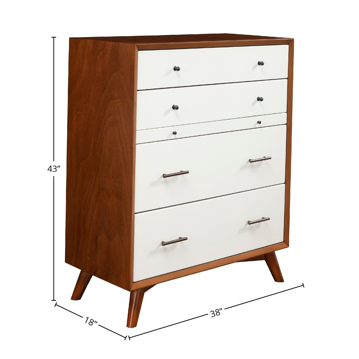 Flynn Chest, Acorn/White - Alpine Furniture