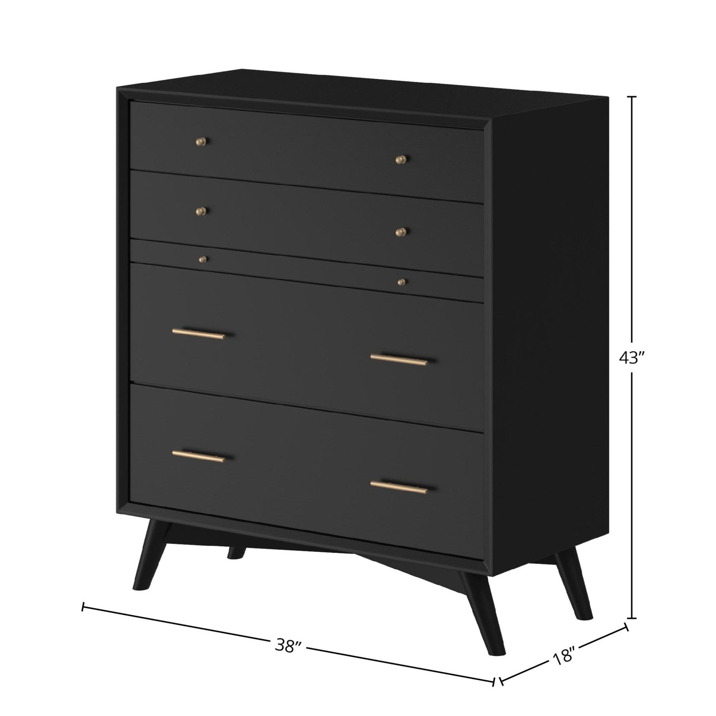 Flynn Chest, Black - Alpine Furniture