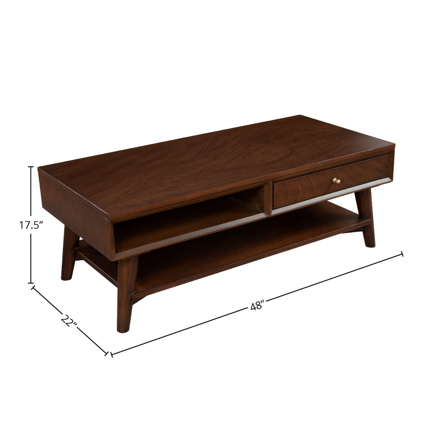 Flynn Coffee Table, Walnut - Alpine Furniture