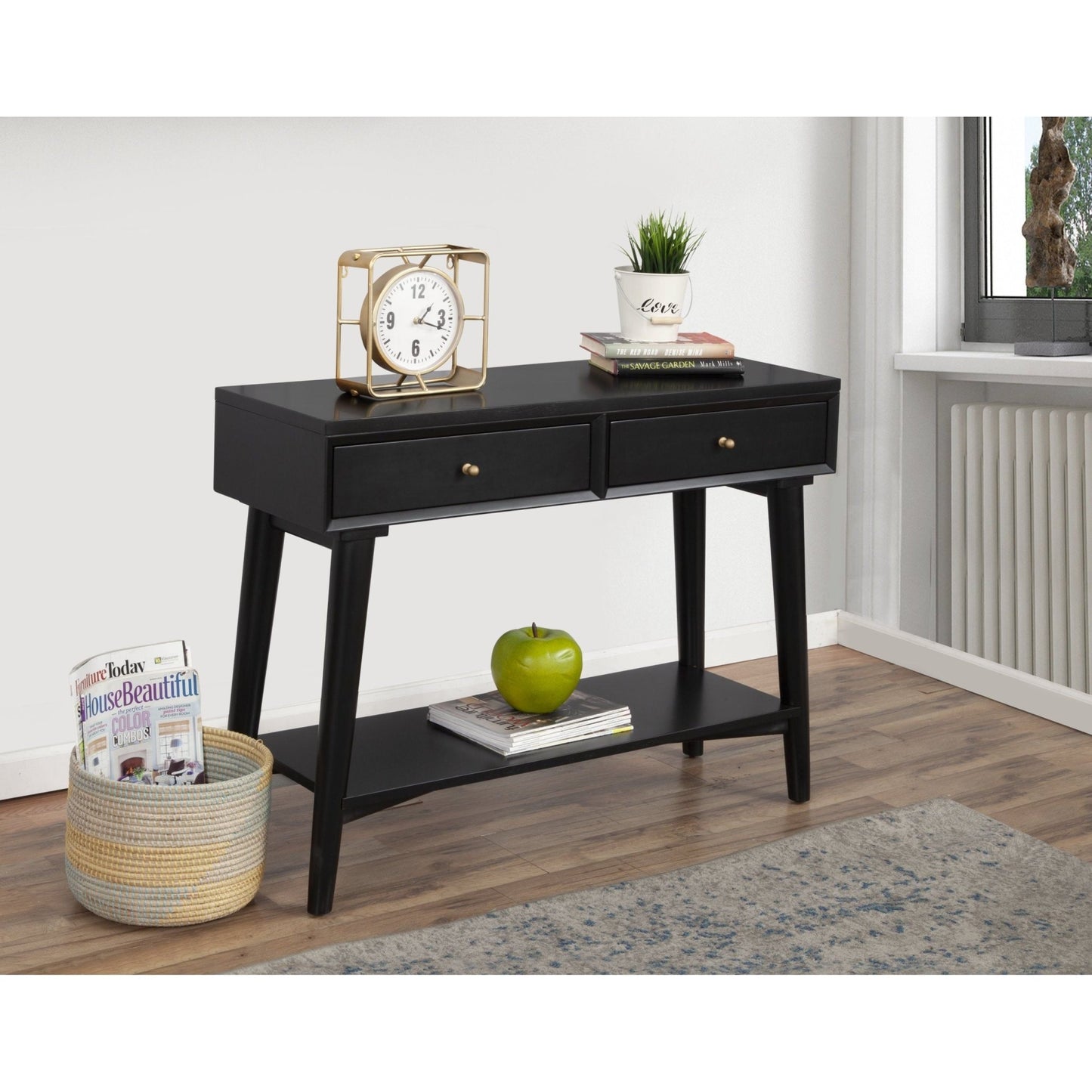 Flynn Console Table, Black - Alpine Furniture