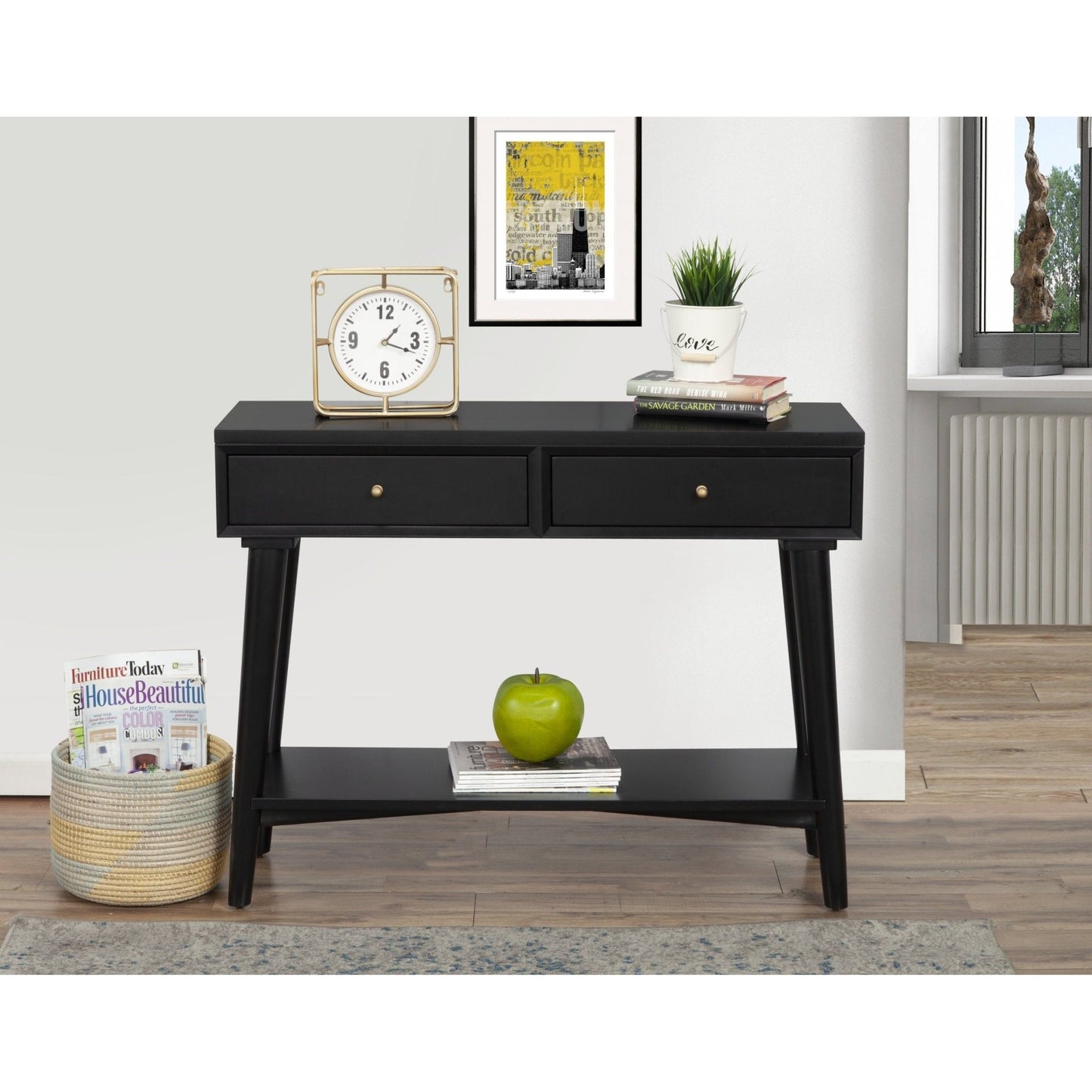 Flynn Console Table, Black - Alpine Furniture