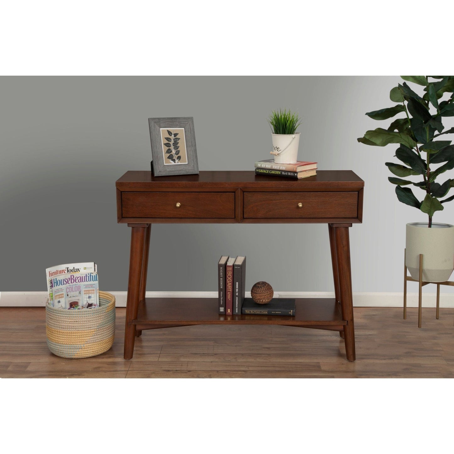 Flynn Console Table, Walnut - Alpine Furniture