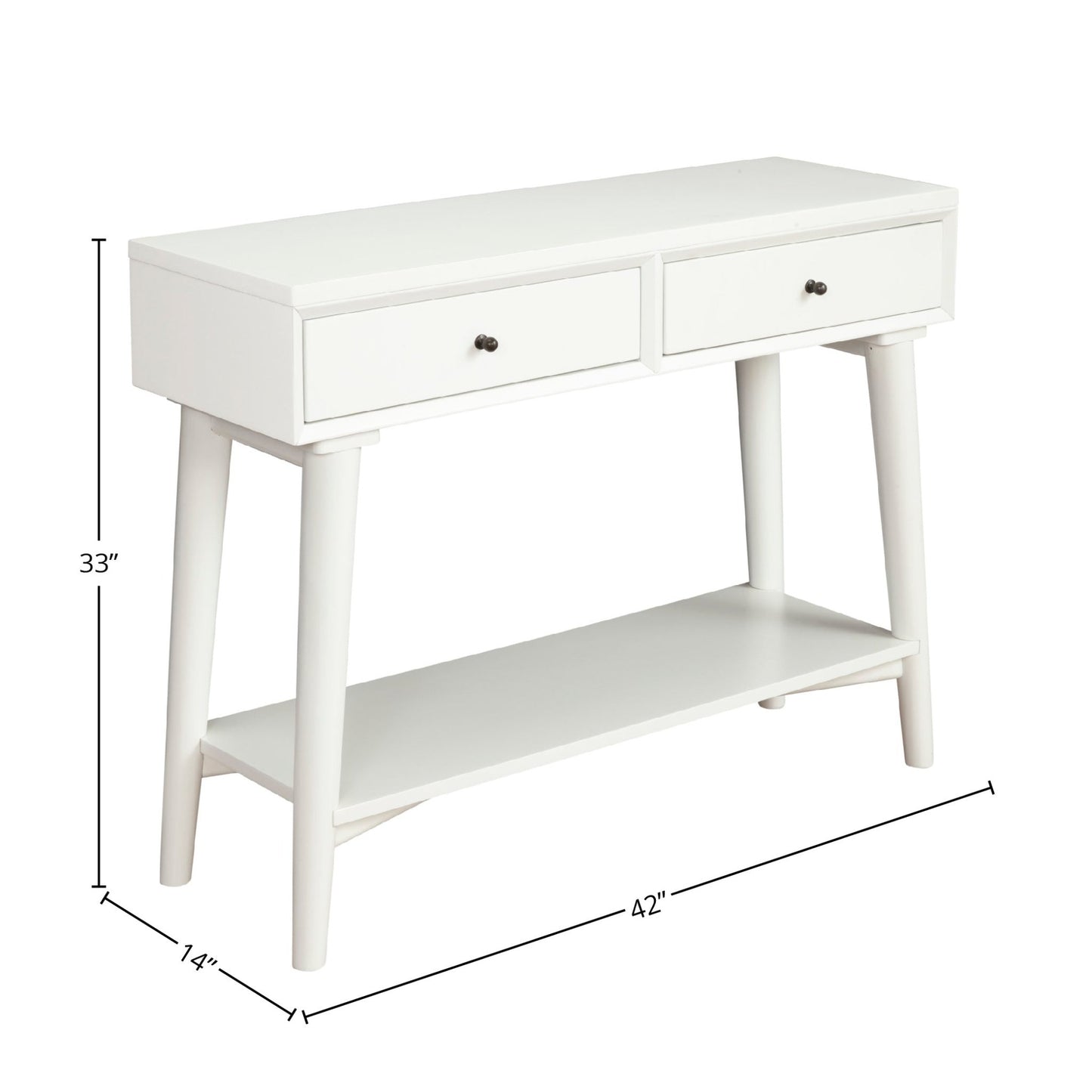 Flynn Console Table, White - Alpine Furniture