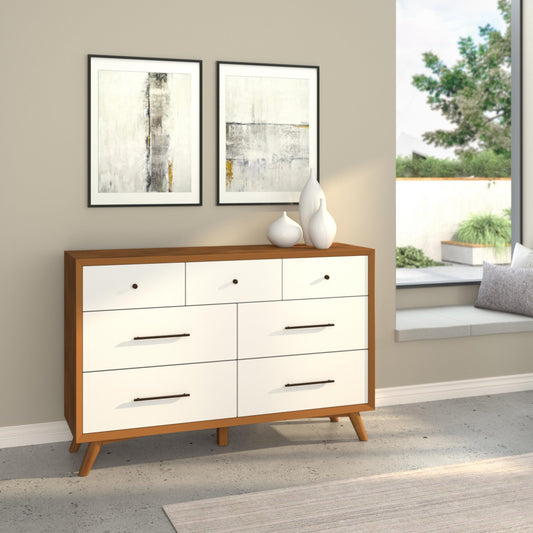 Flynn Dresser, Acorn/White - Alpine Furniture