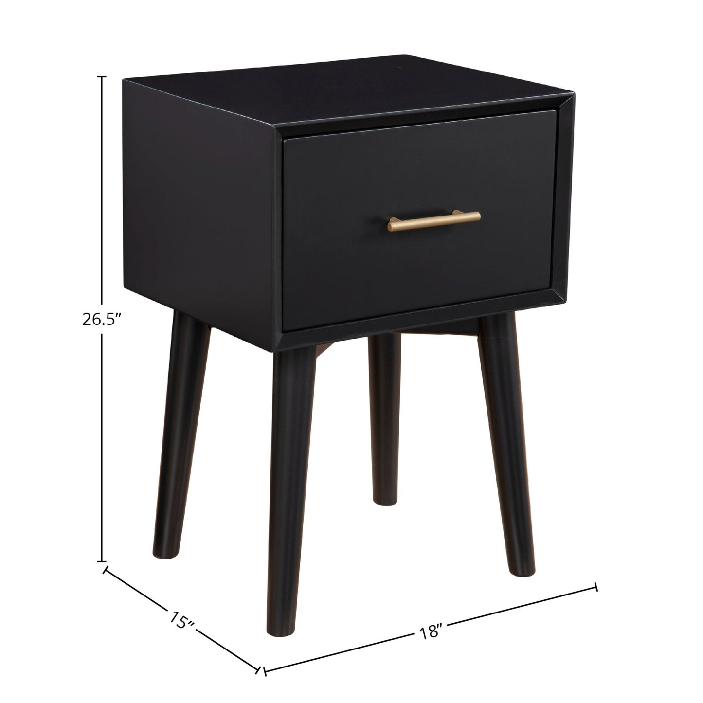 Flynn End Table, Black - Alpine Furniture