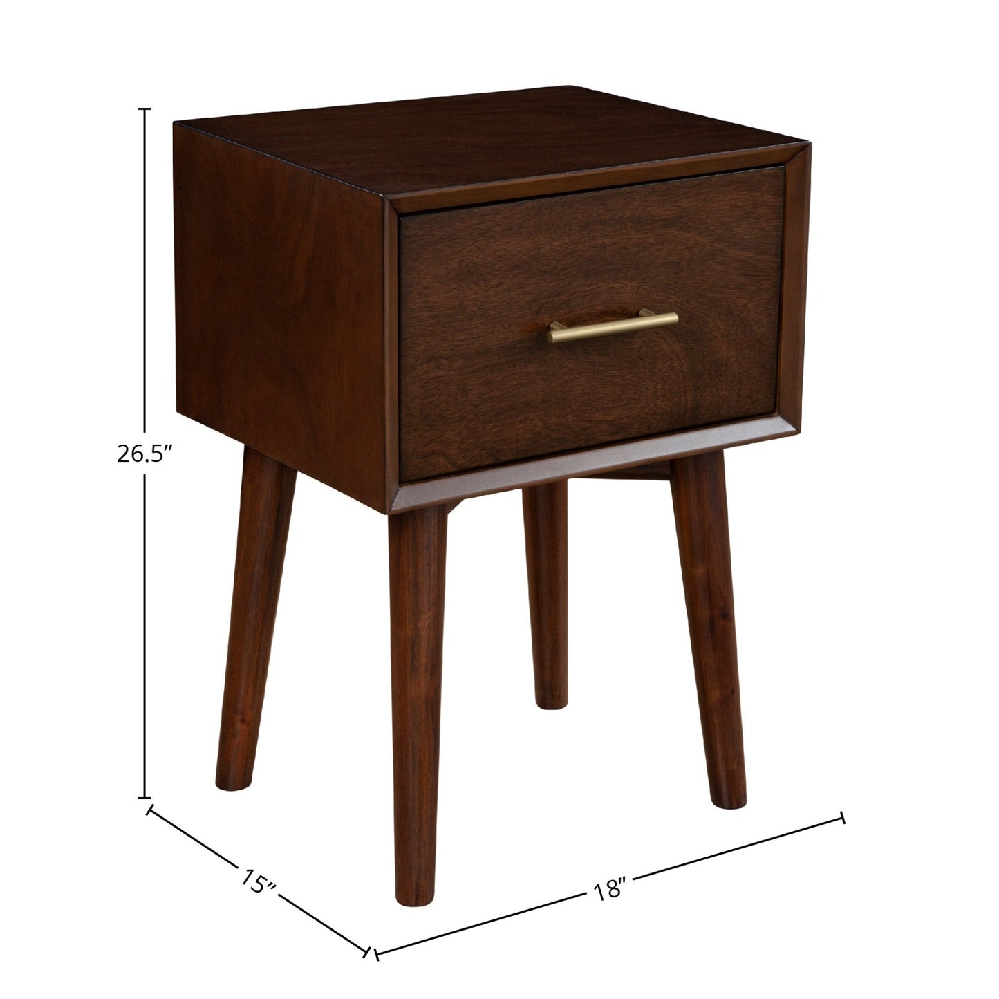 Flynn End Table, Walnut - Alpine Furniture