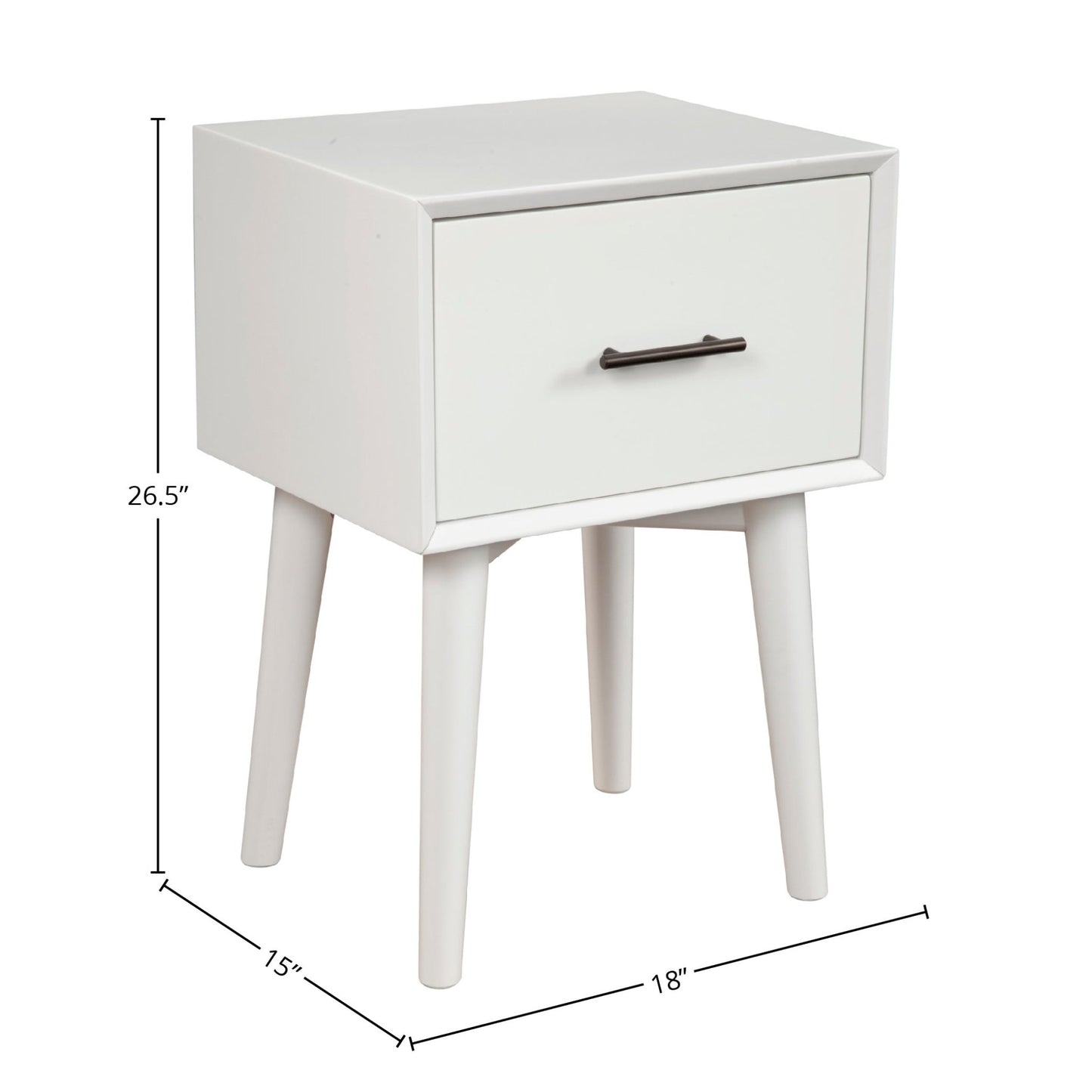 Flynn End Table, White - Alpine Furniture