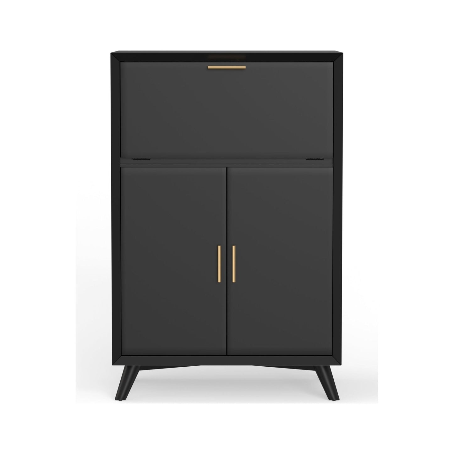 Flynn Large Bar Cabinet, Black - Alpine Furniture