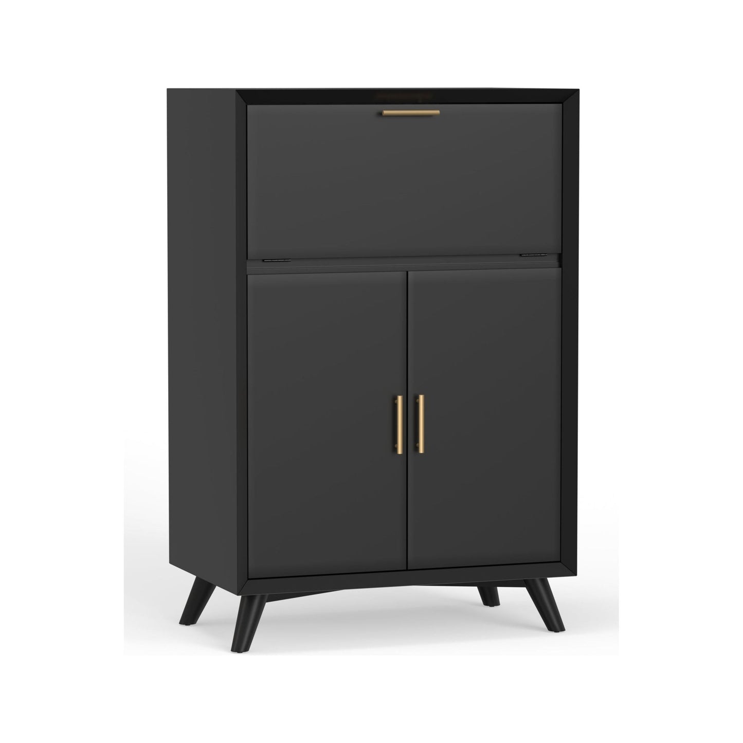 Flynn Large Bar Cabinet, Black - Alpine Furniture